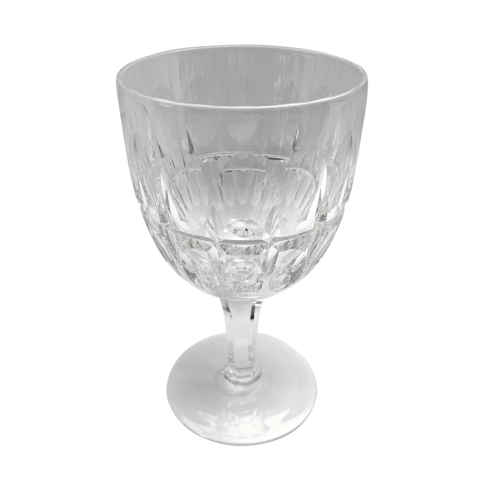 Set of Ten English Cut Crystal Wine Glasses - 4