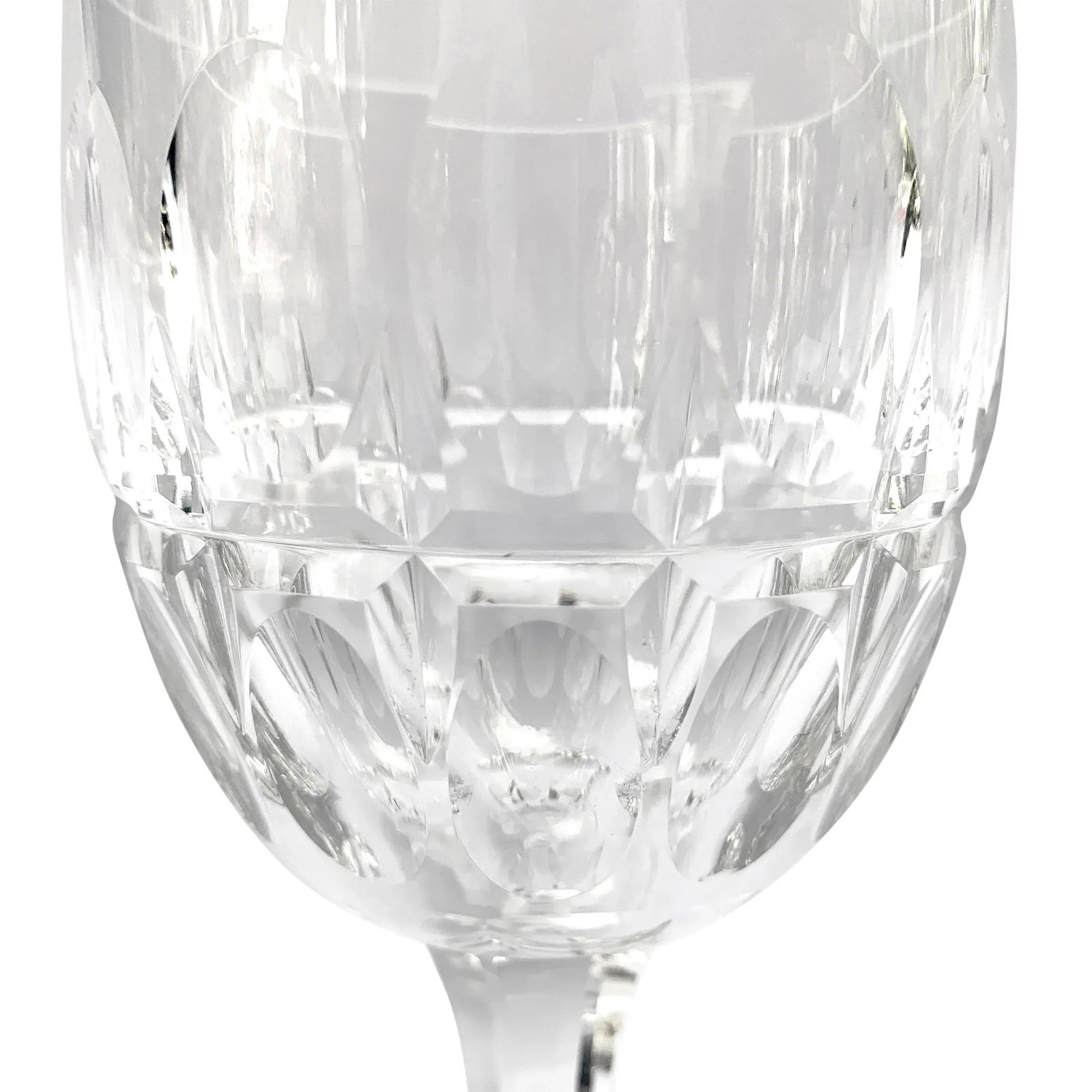 Set of Ten English Cut Crystal Wine Glasses - 6