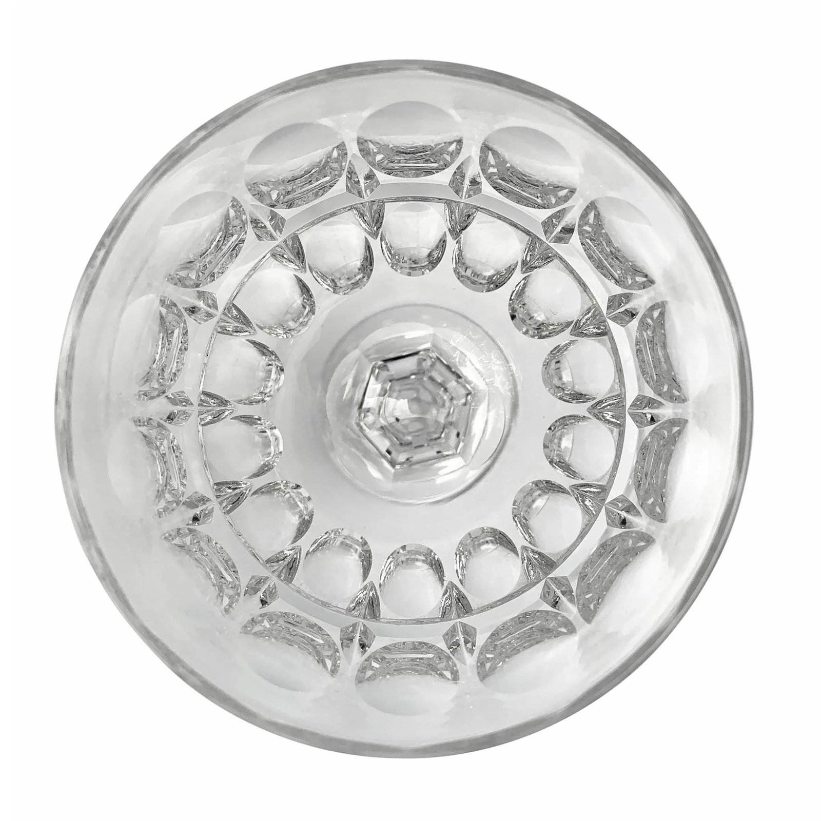 Set of Ten English Cut Crystal Wine Glasses - 7