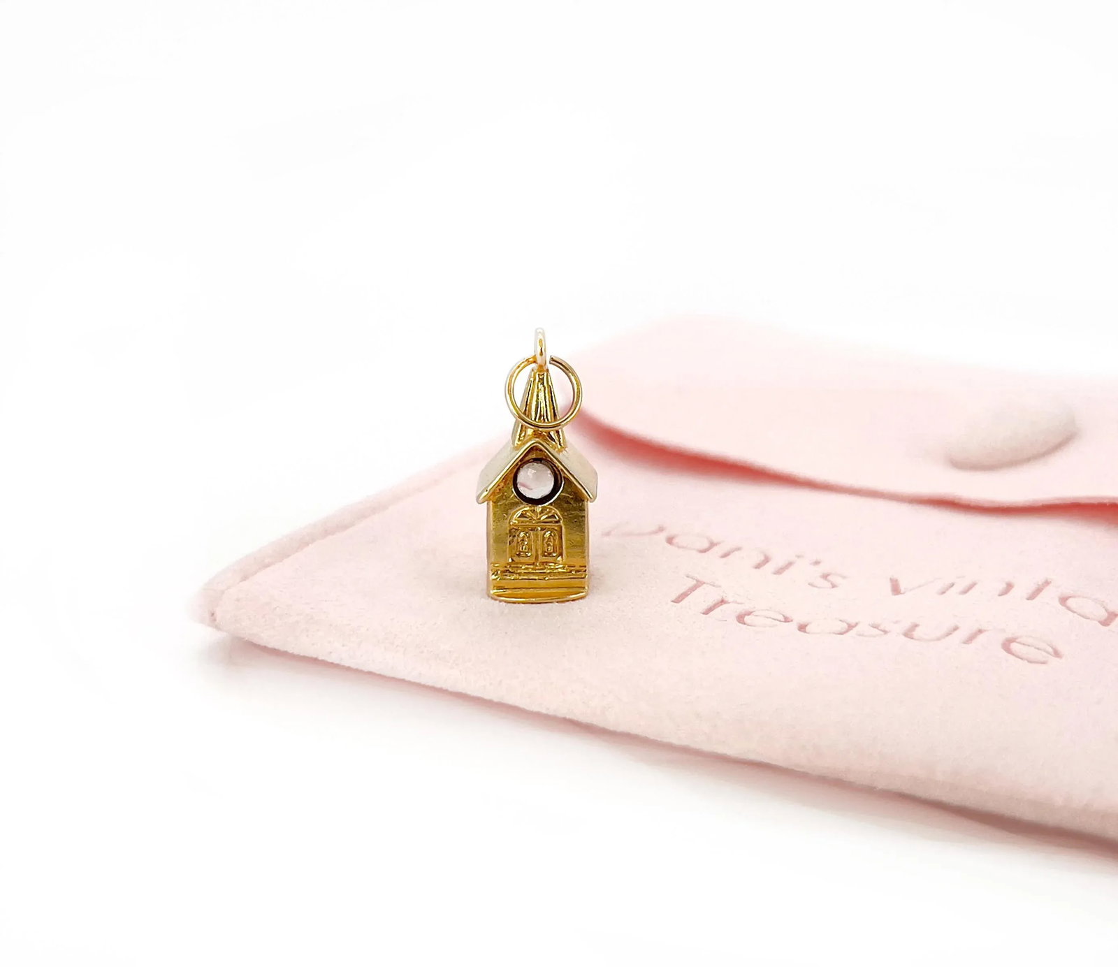 Vintage Gold Stanhope Viewer Chapel Charm, Lord's Prayer, 14k - 8