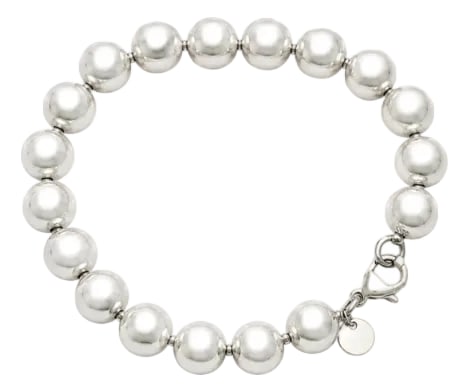 Tiffany & Co. Sterling Silver Ball Bracelet - Classic 1962 Design: A timeless classic, this Tiffany & Co. sterling silver ball bracelet draws inspiration from the brand's 1962 archive design. Measuring 7" in length, each polished 6mm ball catches the light with