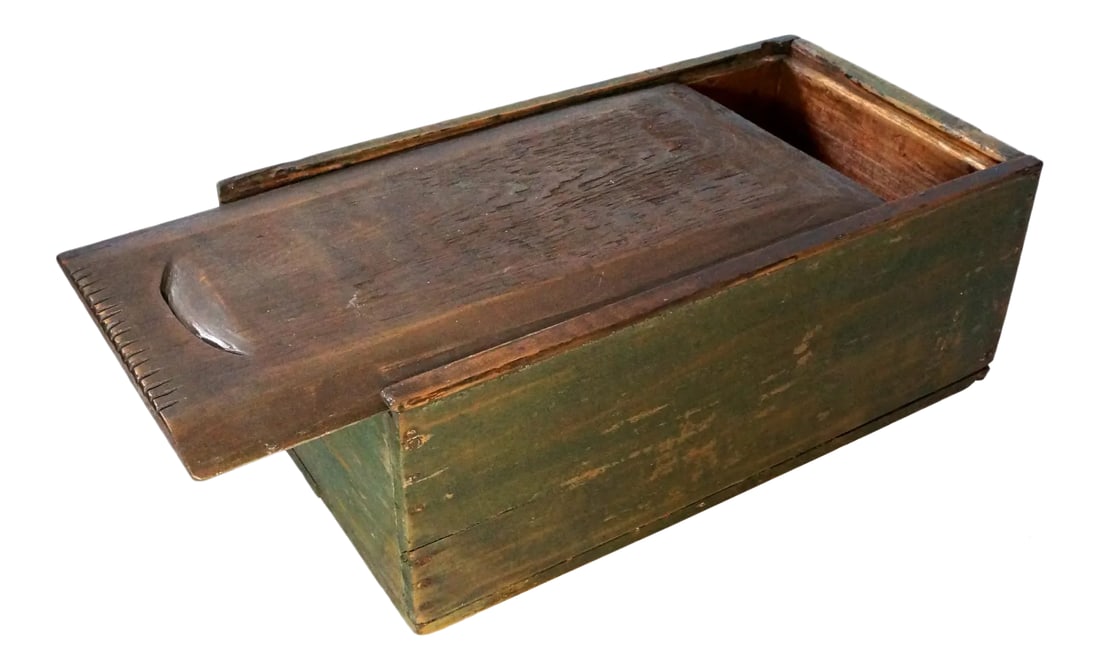 Antique Primitive Candle Box: Original Wood construction and painted finish with wear consistent to age. Great accent piece to some authentic history to an interior. Possibly Pennsylvania Dutch but there are no visible markings