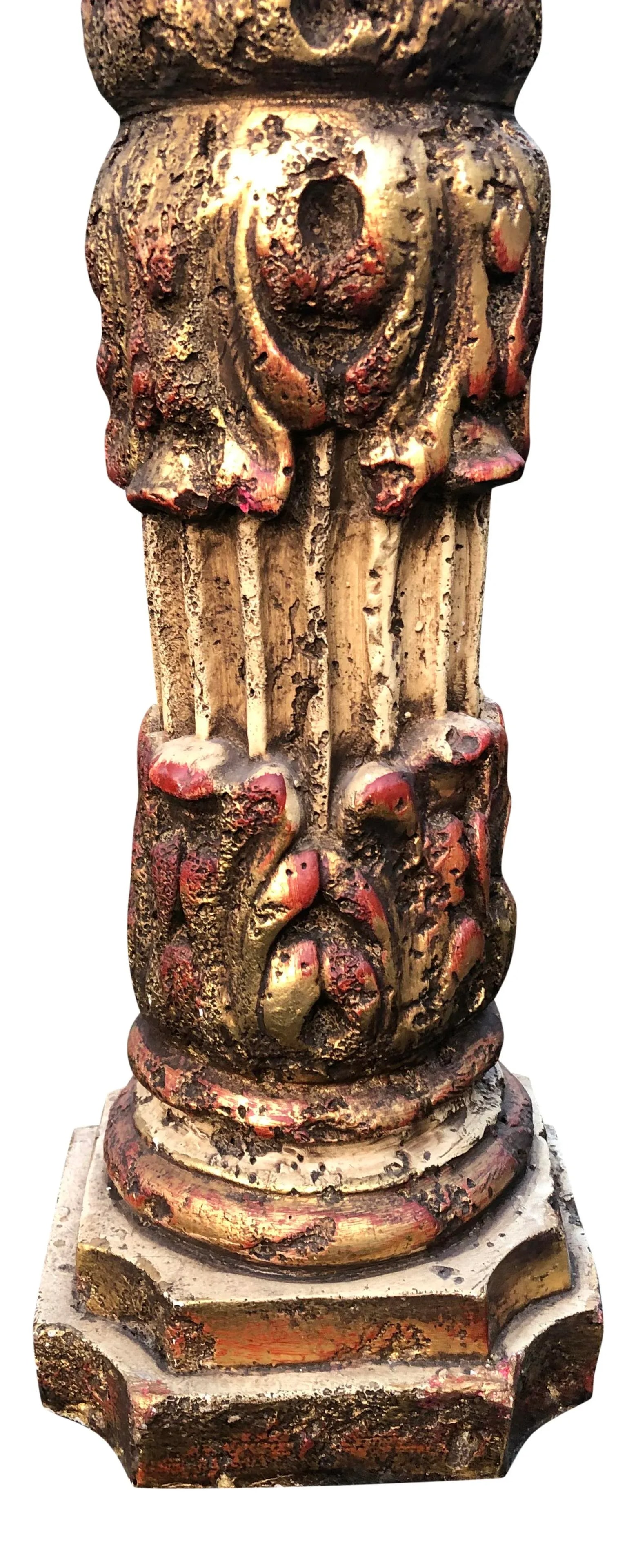 1970s Mid Century Plaster Column Lamp - 3
