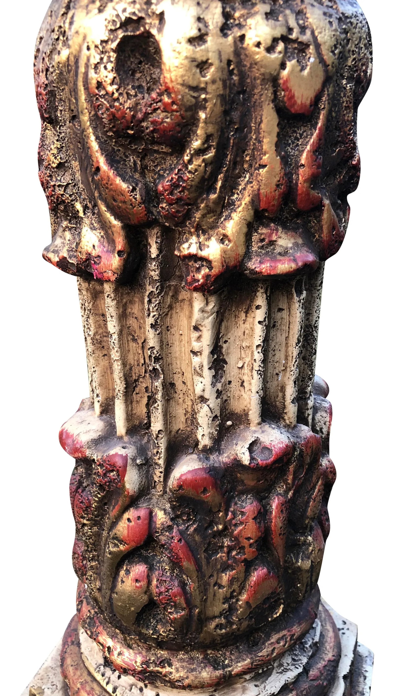 1970s Mid Century Plaster Column Lamp - 4