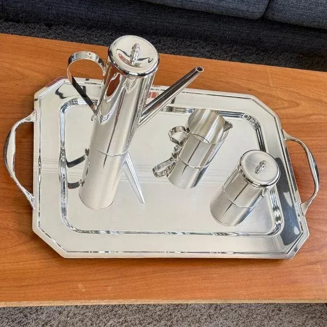 Mid-Century, Silver by Boardman, Modernist Coffee Service With Tray, Six Piece Set - 11