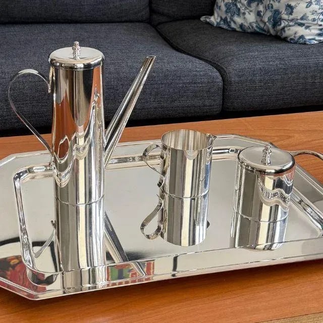 Mid-Century, Silver by Boardman, Modernist Coffee Service With Tray, Six Piece Set - 12