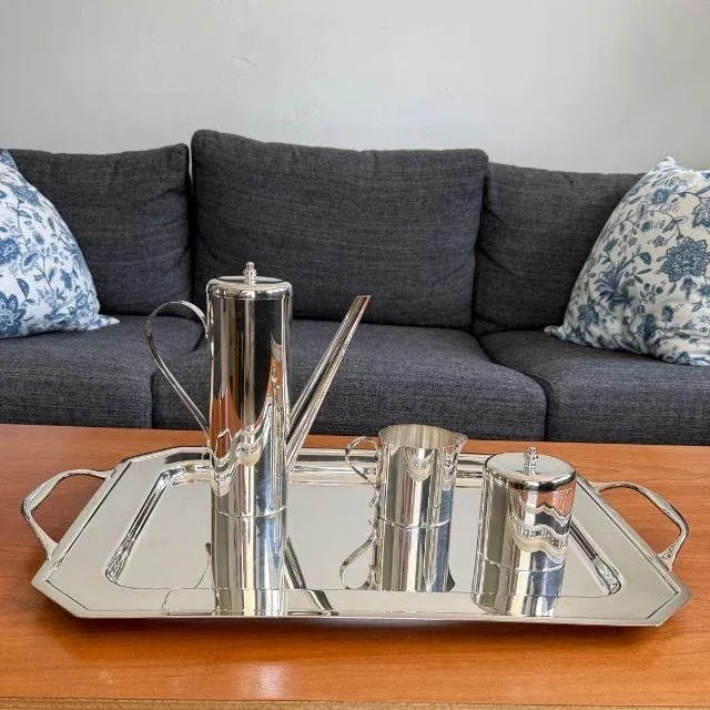Mid-Century, Silver by Boardman, Modernist Coffee Service With Tray, Six Piece Set - 2
