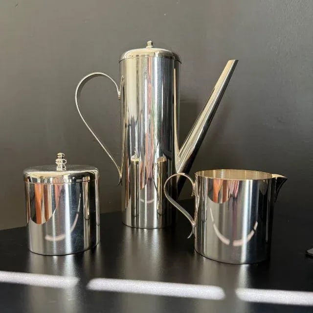Mid-Century, Silver by Boardman, Modernist Coffee Service With Tray, Six Piece Set - 4