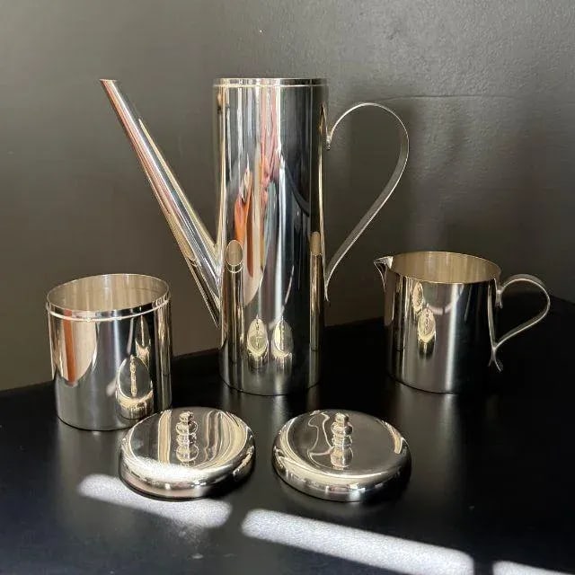 Mid-Century, Silver by Boardman, Modernist Coffee Service With Tray, Six Piece Set - 5