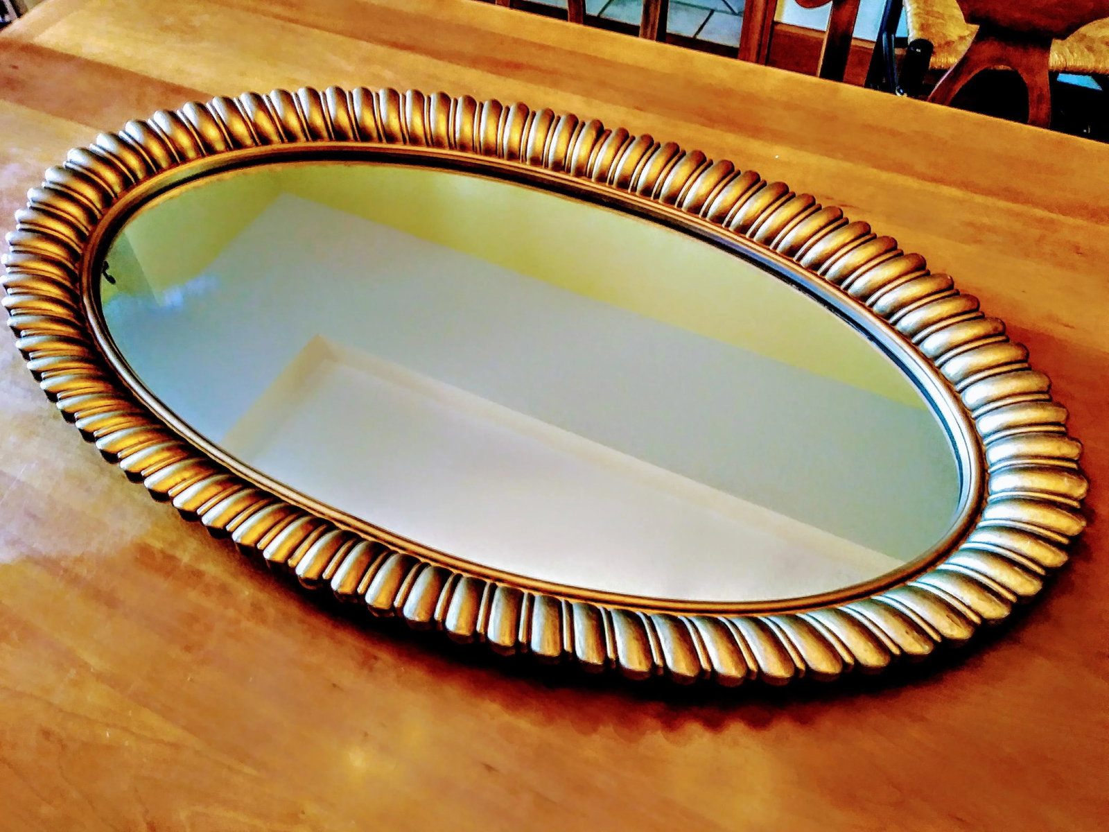 Mid 20th Century Hollywood Recency Gilt Sunflower Petal Mirror - 2