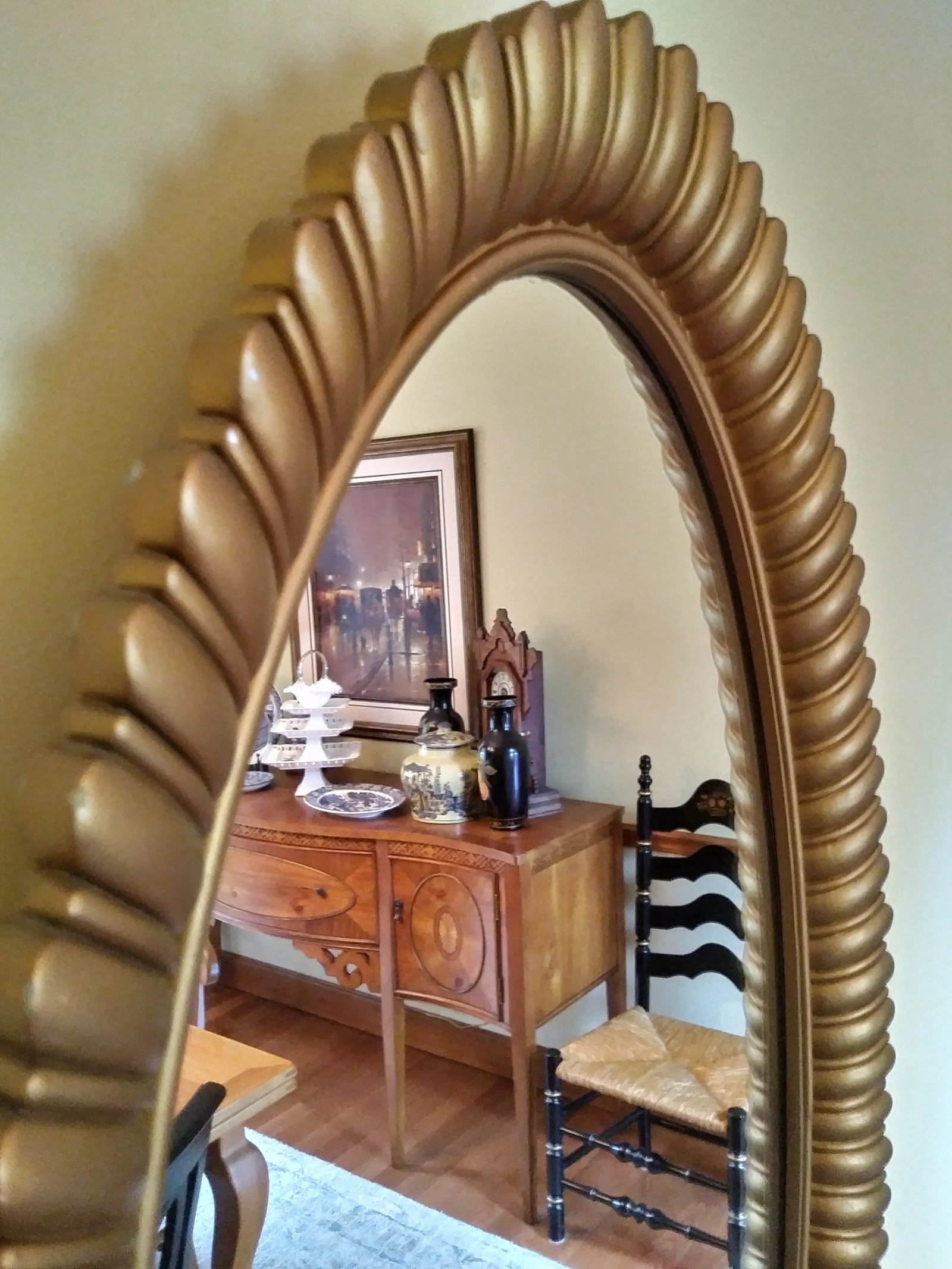 Mid 20th Century Hollywood Recency Gilt Sunflower Petal Mirror - 5