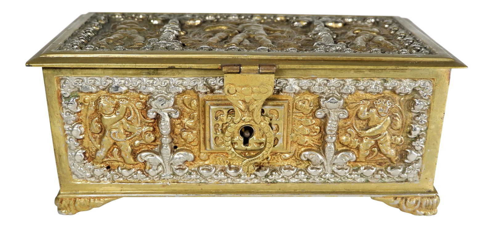 Vintage Brass and Silver Relic Casket Box Made in Spain (1 of 10)