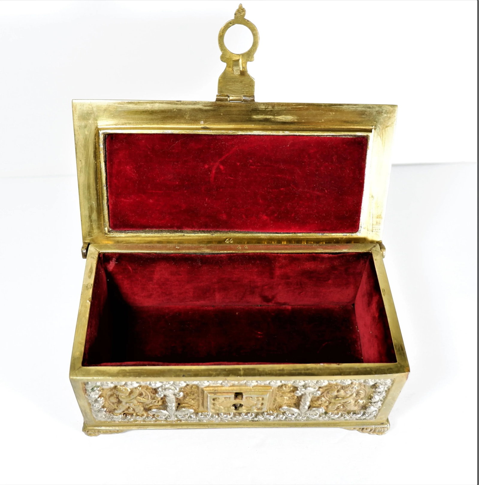 Vintage Brass and Silver Relic Casket Box Made in Spain - 8