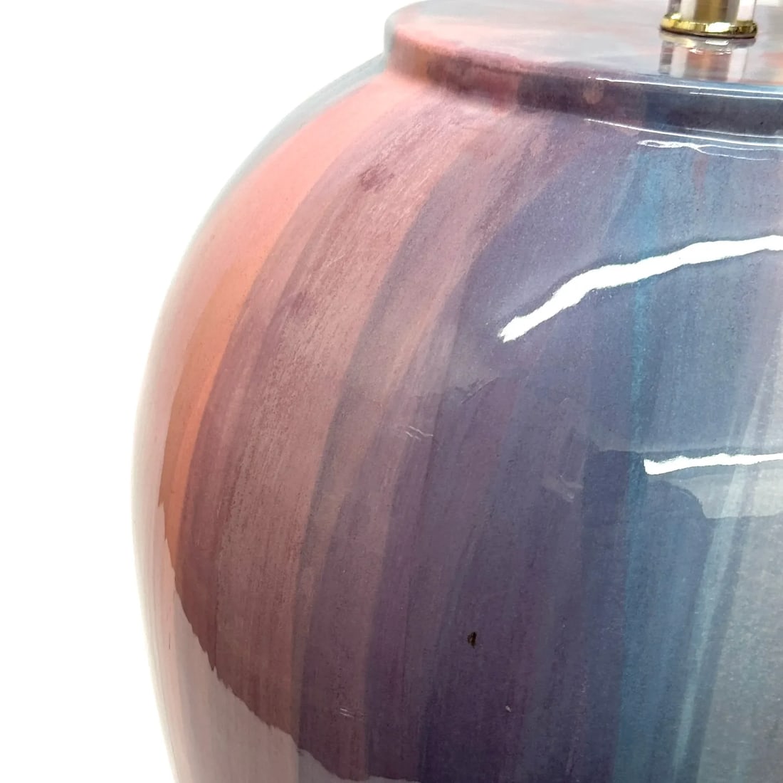 Stunning Pink & Purple Oversized Ceramic Table Lamp - 4