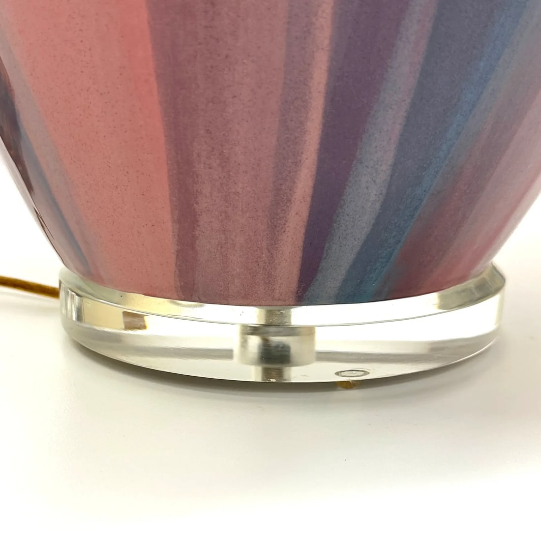 Stunning Pink & Purple Oversized Ceramic Table Lamp - 7