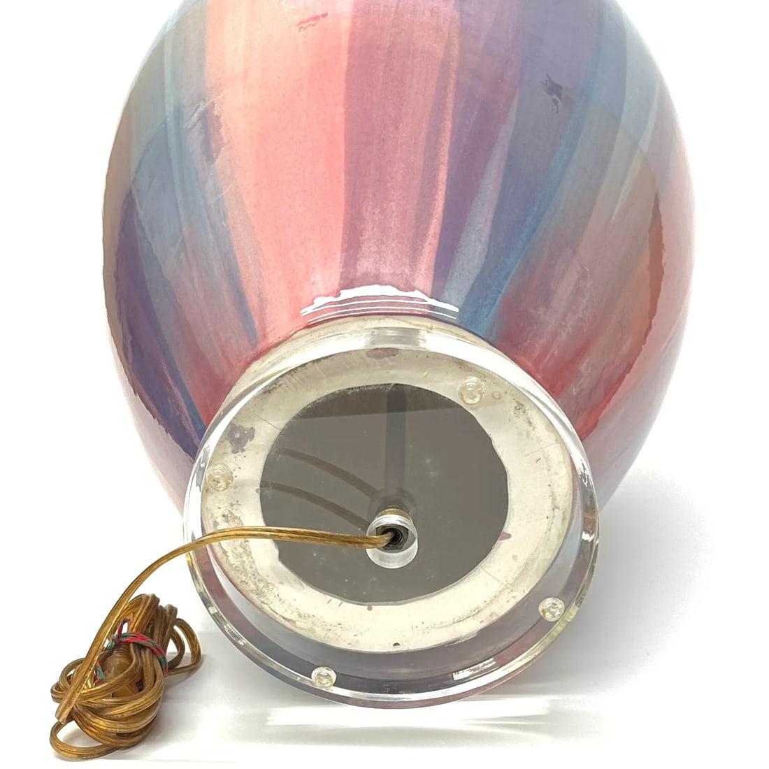 Stunning Pink & Purple Oversized Ceramic Table Lamp - 9