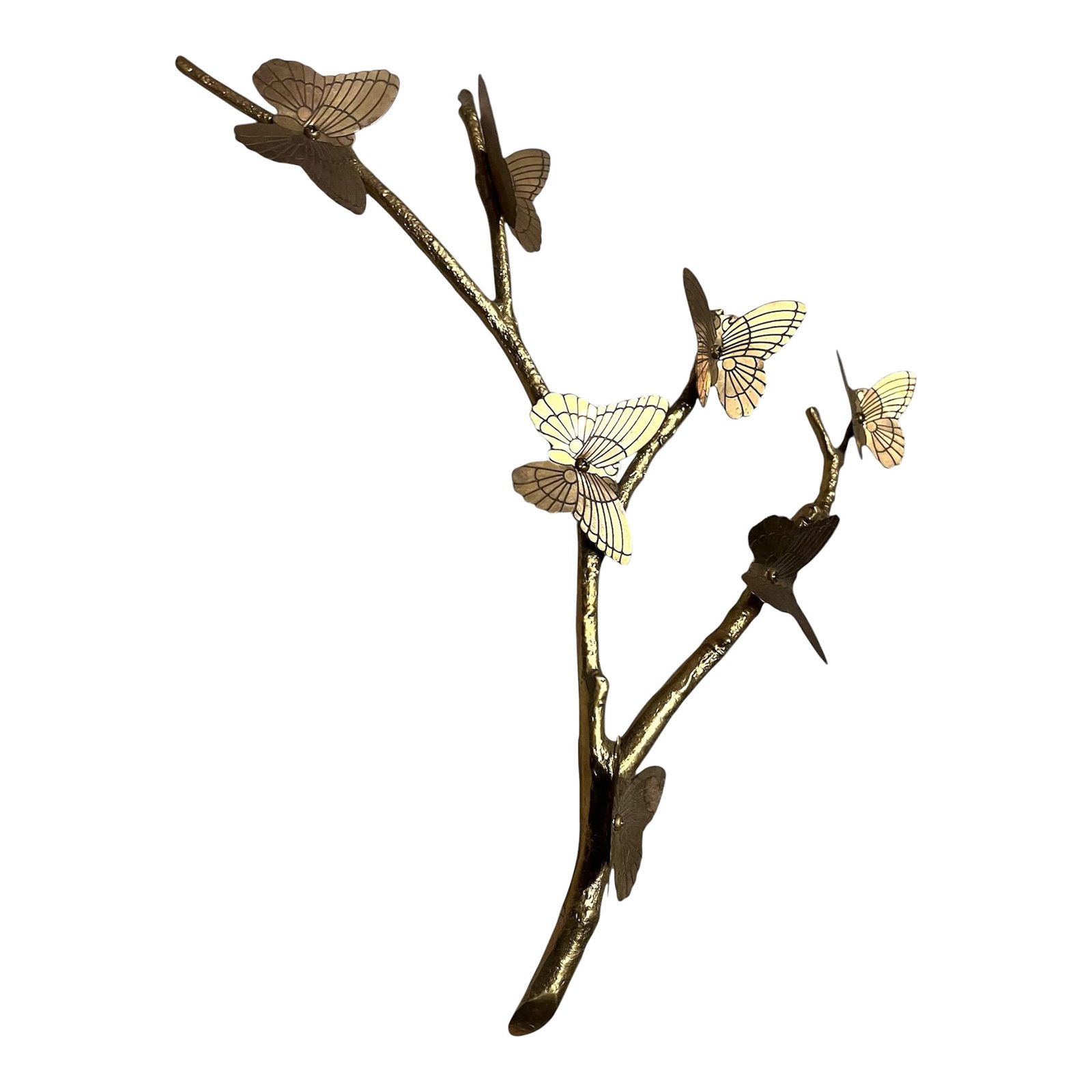 Mid Century Brass Butterfly Branch Wall Decoration M (1 of 9)