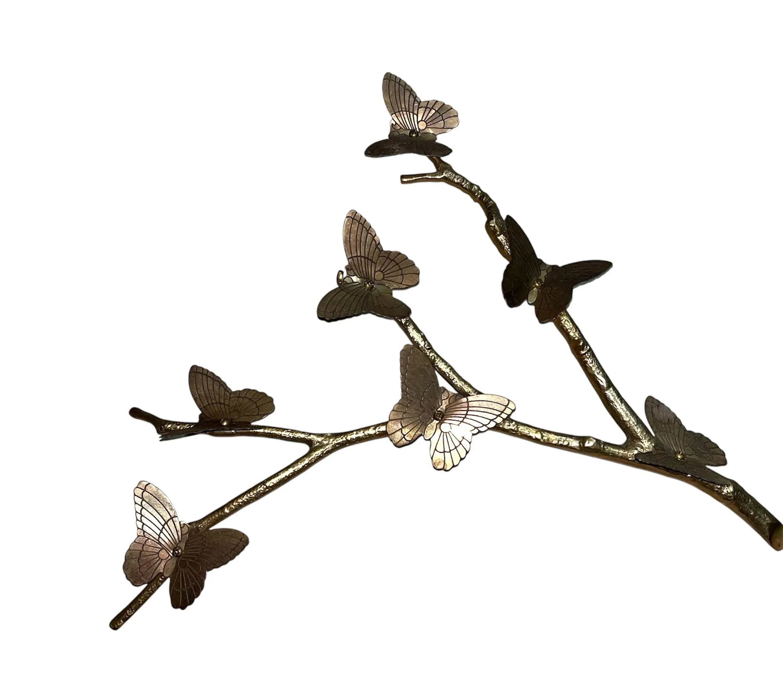 Mid Century Brass Butterfly Branch Wall Decoration M - 3