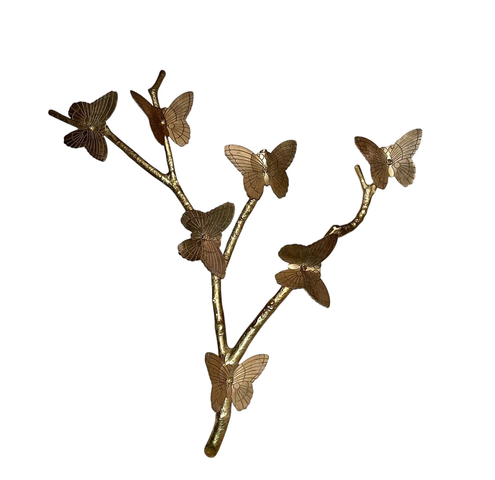 Mid Century Brass Butterfly Branch Wall Decoration M - 5