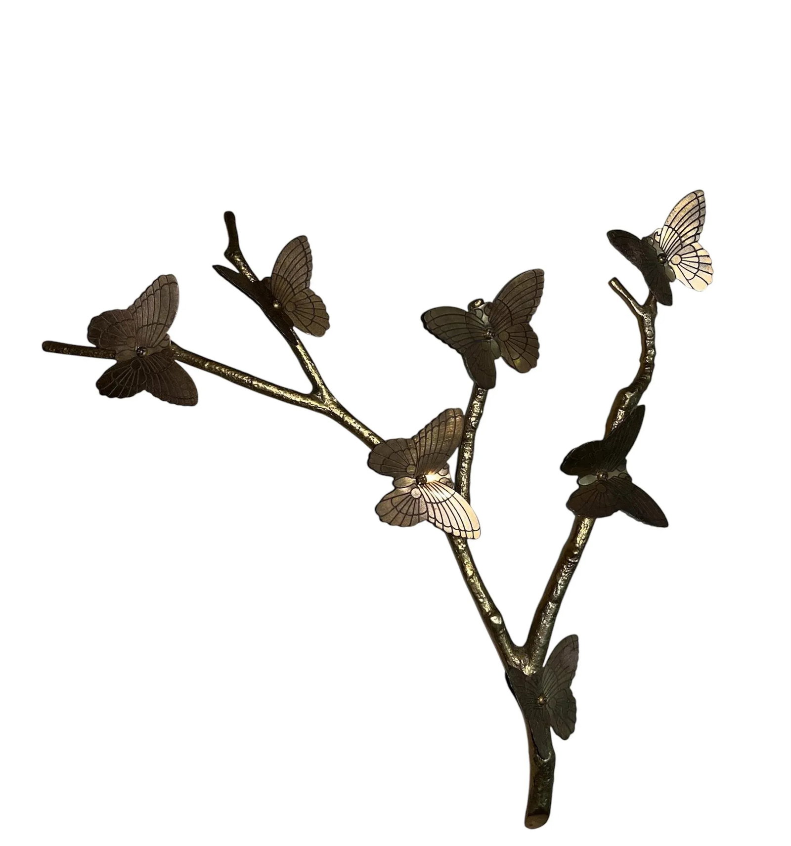 Mid Century Brass Butterfly Branch Wall Decoration M - 6