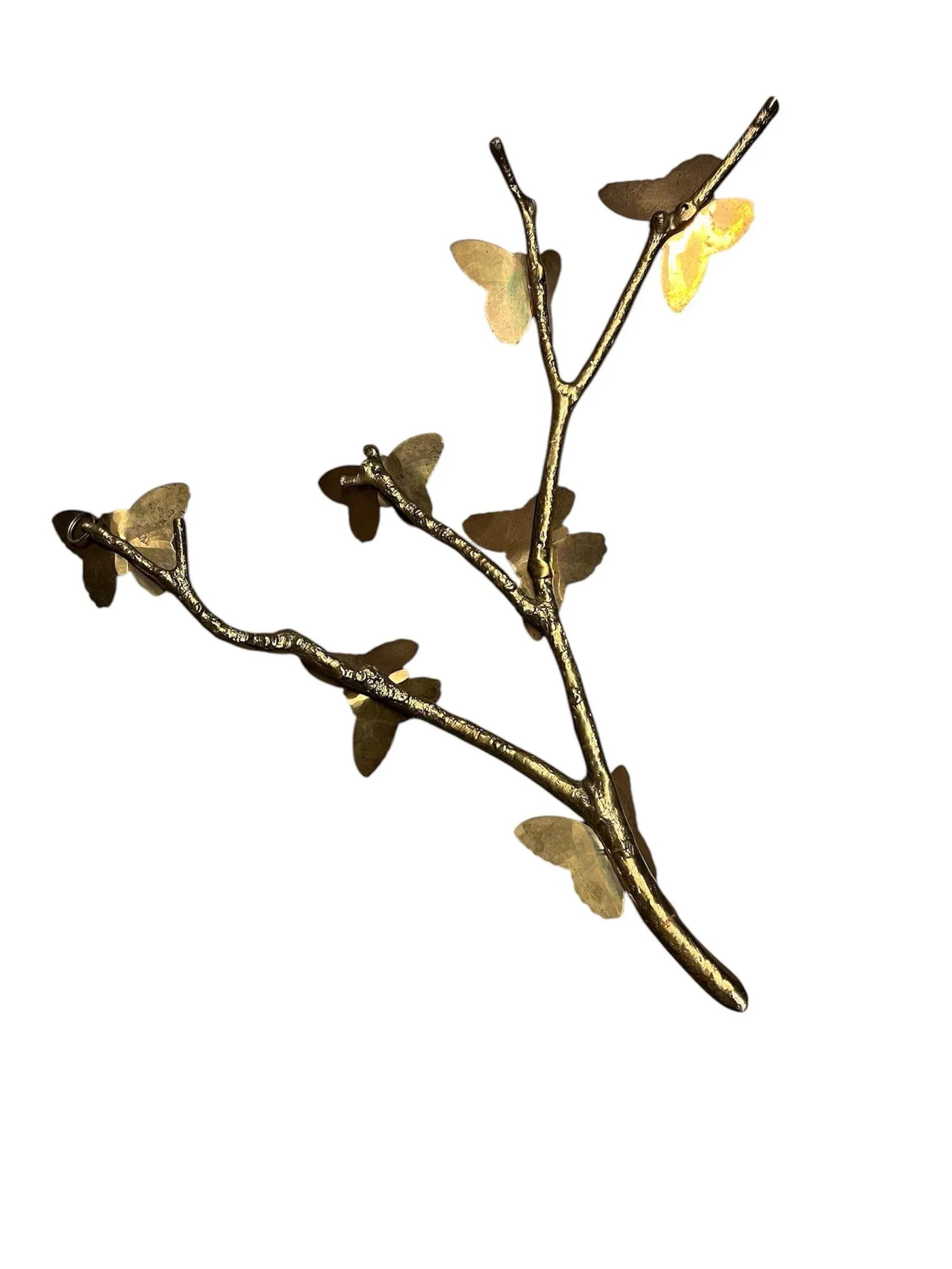 Mid Century Brass Butterfly Branch Wall Decoration M - 7