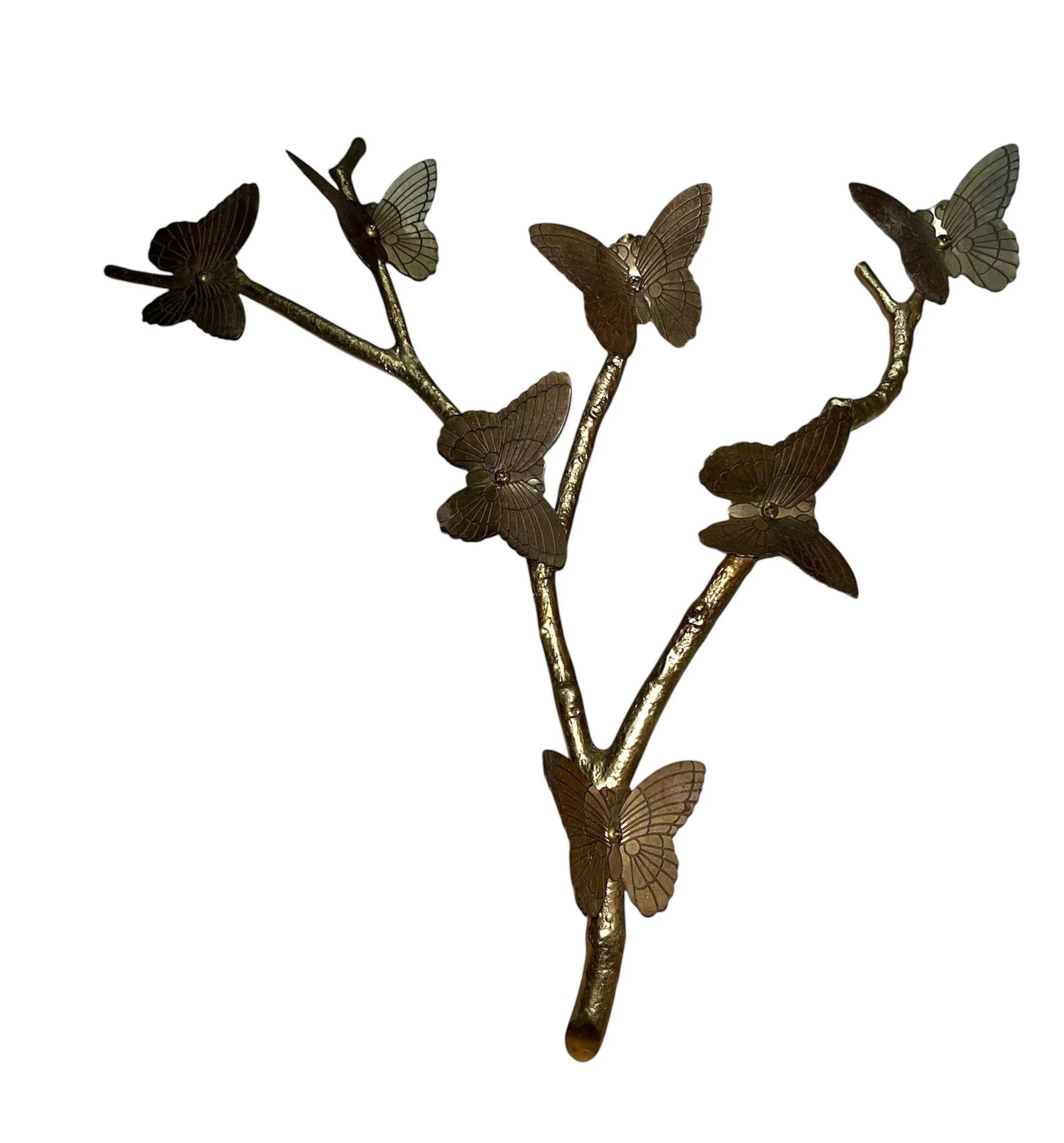 Mid Century Brass Butterfly Branch Wall Decoration M - 8