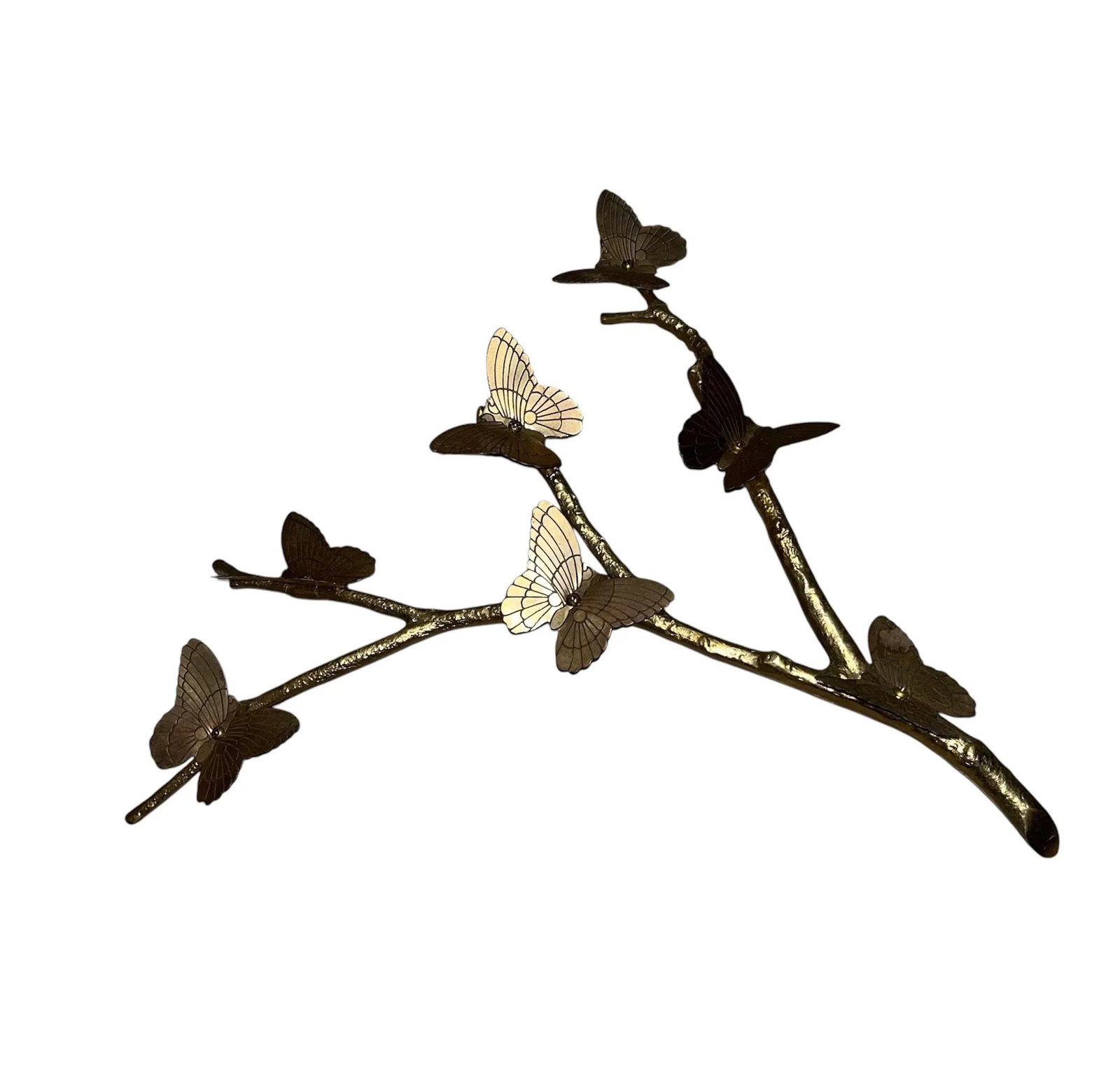 Mid Century Brass Butterfly Branch Wall Decoration M - 9
