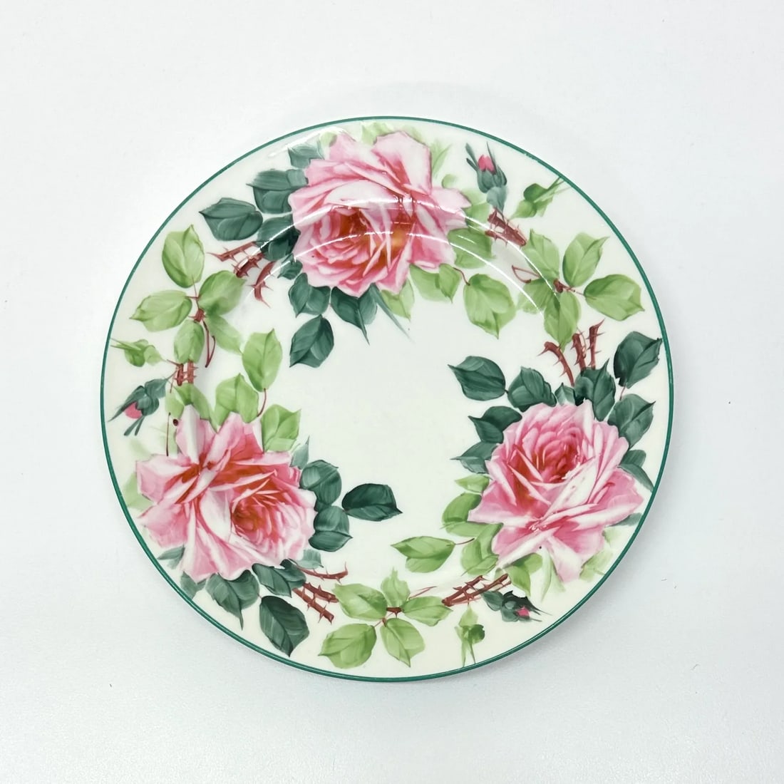 Dusty Teal & Magenta Vintage Floral Wall Plate Curation - Group of 7 - 7
