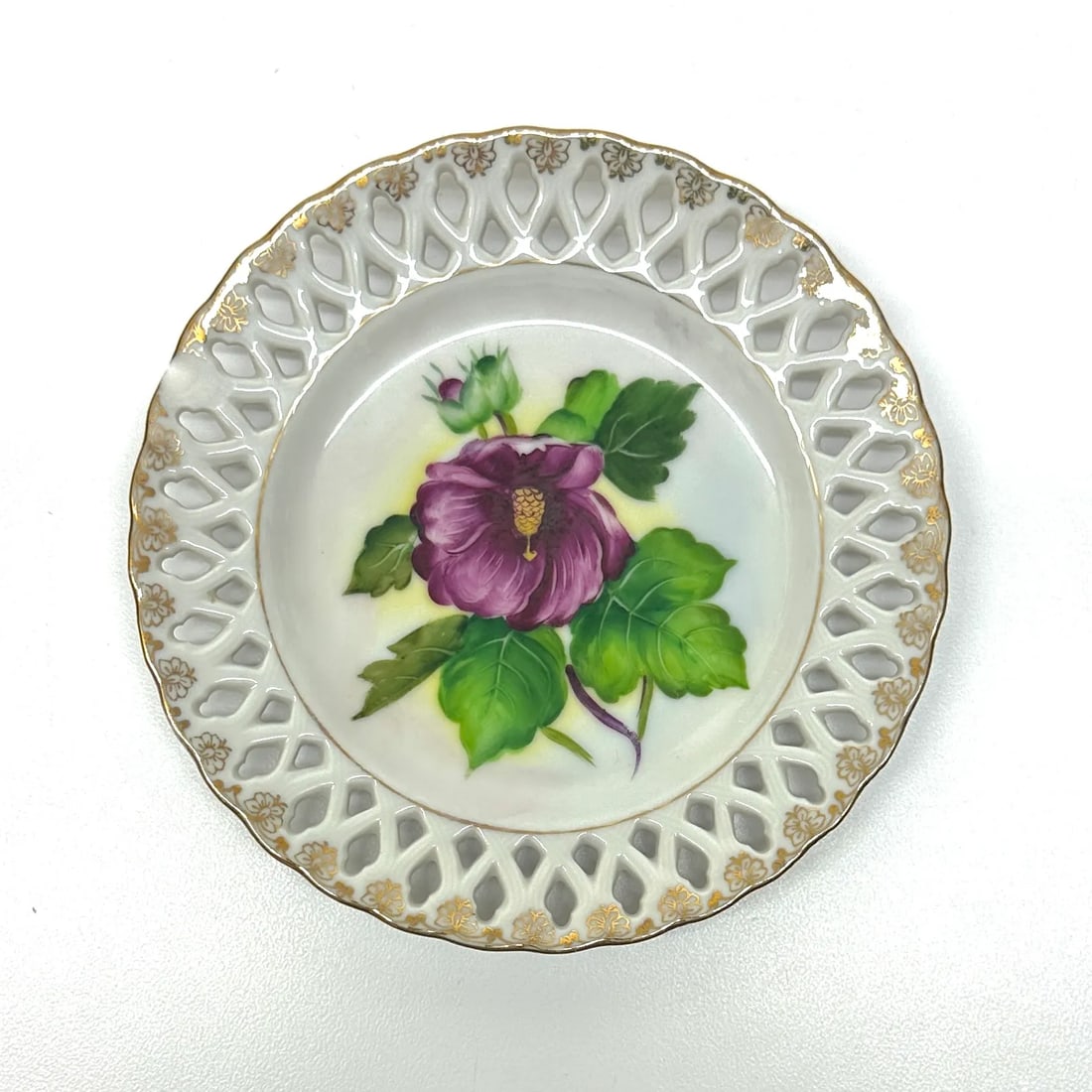 Dusty Teal & Magenta Vintage Floral Wall Plate Curation - Group of 7 - 9