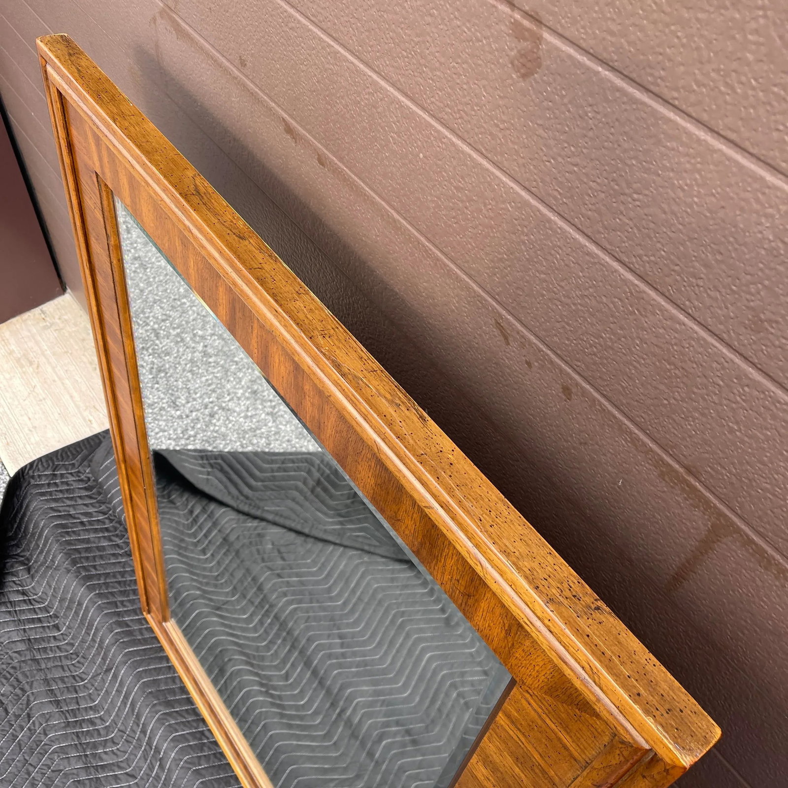 Vintage Drexel Accolade Large Campaign Style Vertical Wall Mirror in Pecan - 7