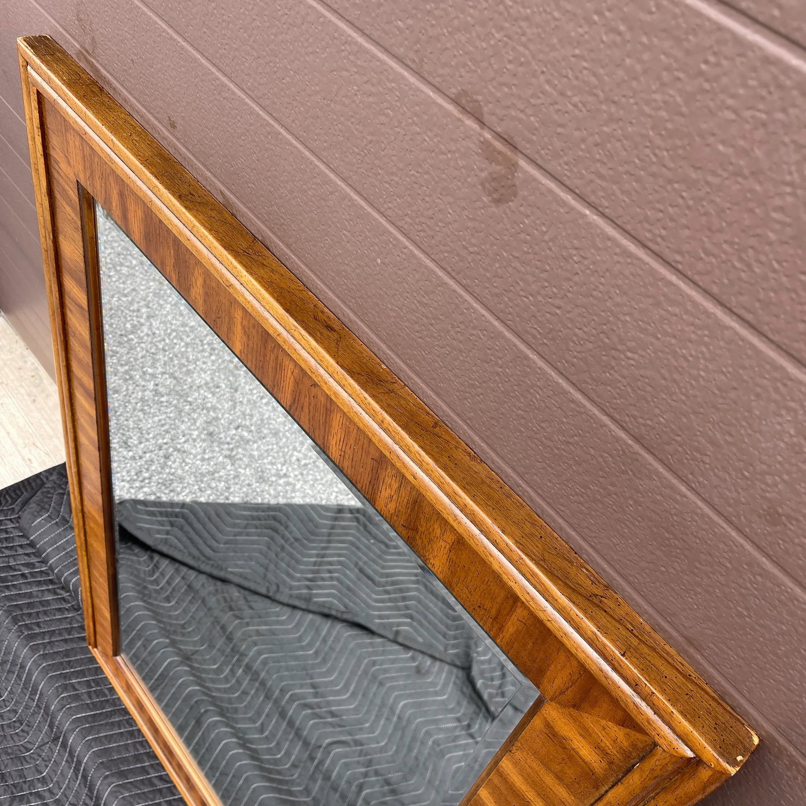 Vintage Drexel Accolade Large Campaign Style Vertical Wall Mirror in Pecan - 9
