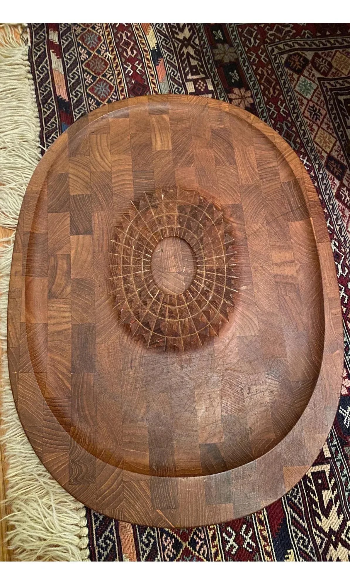 1960aEURTMs Danish Teak Hanging Carving Board - 2