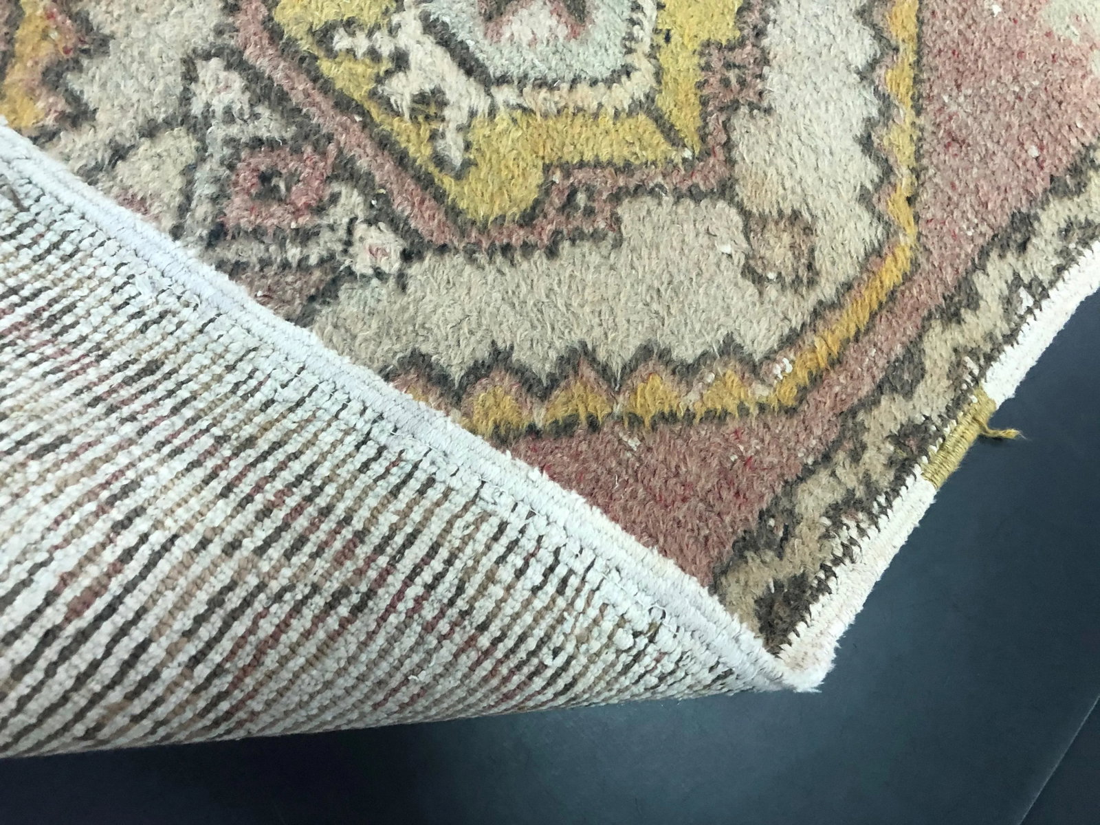 Vintage Turkish Handmade Ethnic Small Rug - 5