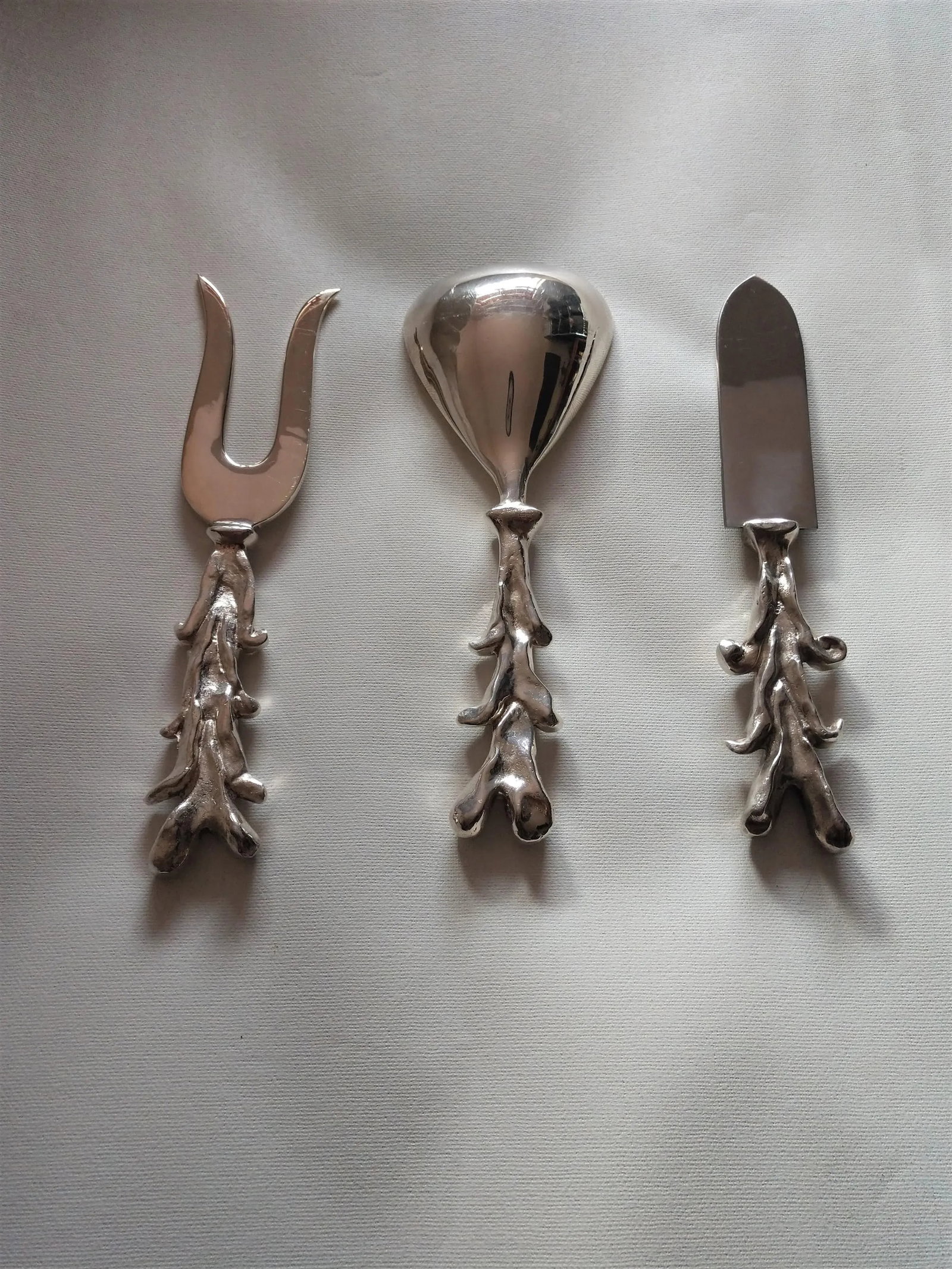 1990s "I Love You" Silverplate Hostess Serving Set by Aram/ Boxer - 3 Pieces - 3