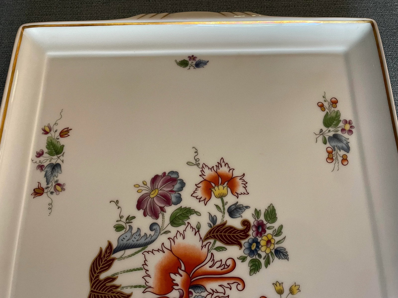 Vintage Richard Ginori Tray With Gilded Rim and Handles - 9