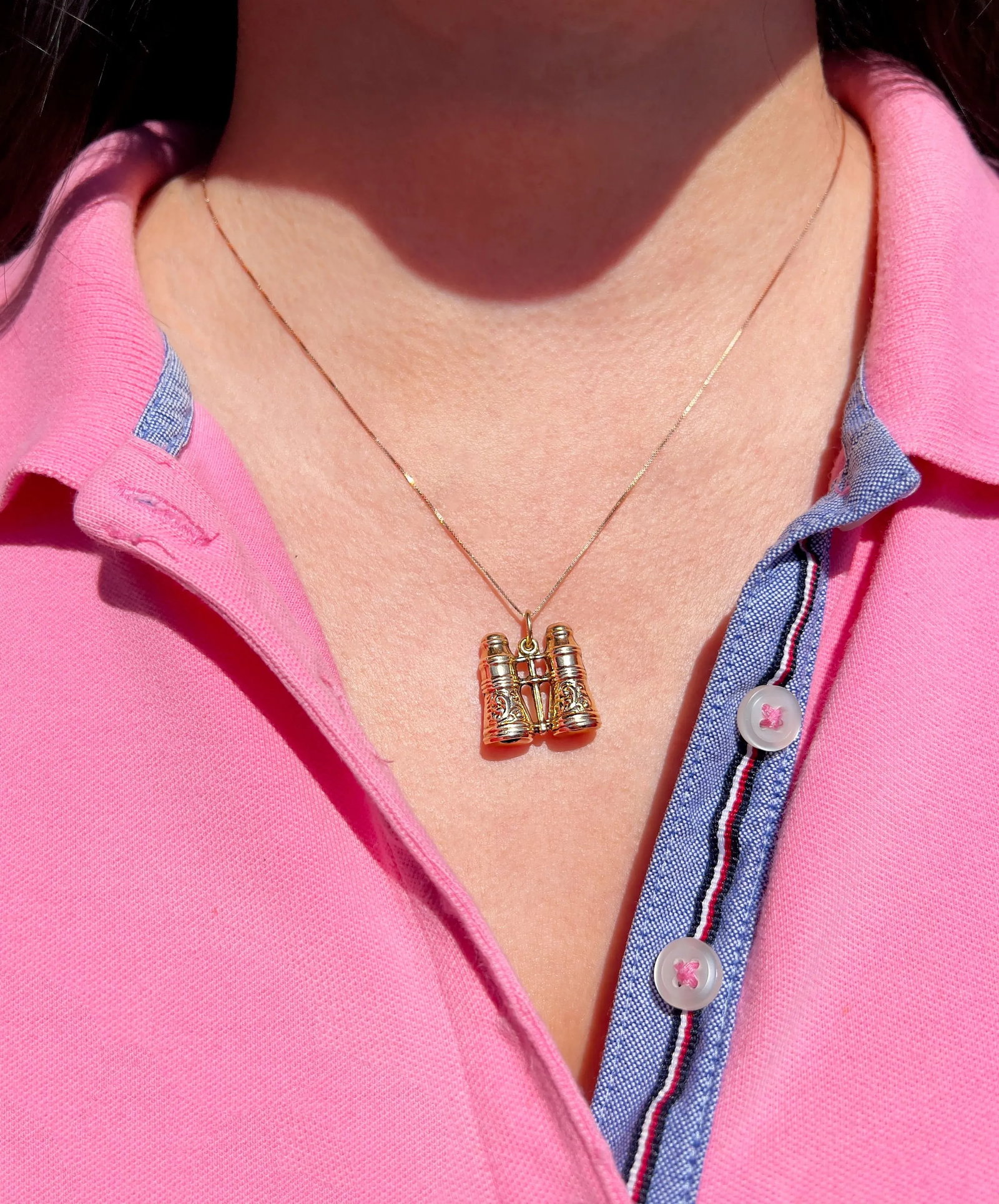 1960s Vintage Gold Binoculars Charm, 14k - 10
