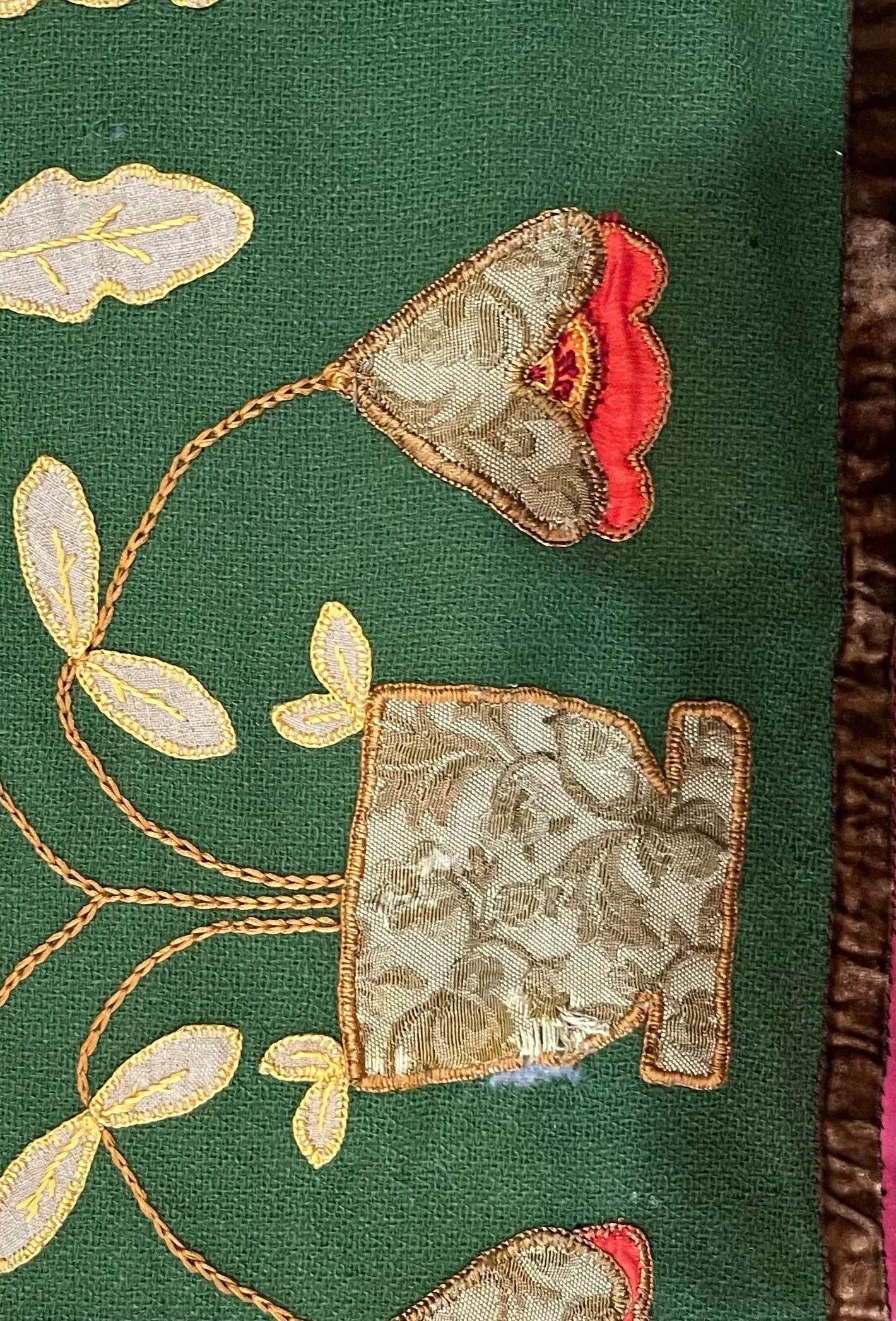 1970s Hand Embroidered Wall Hanging Tapestry - 2