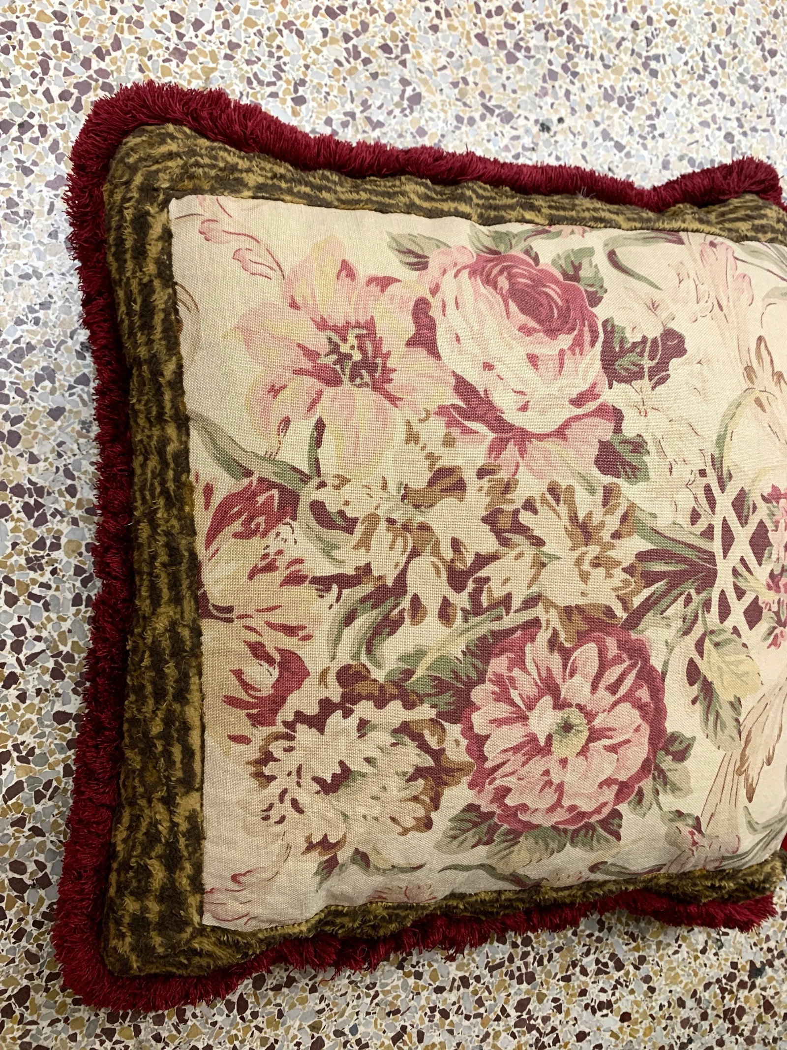 Vintage Ralph Lauren Guinevere Aragon Medieval Floral & Animal Print Decorative Pillow - 2
