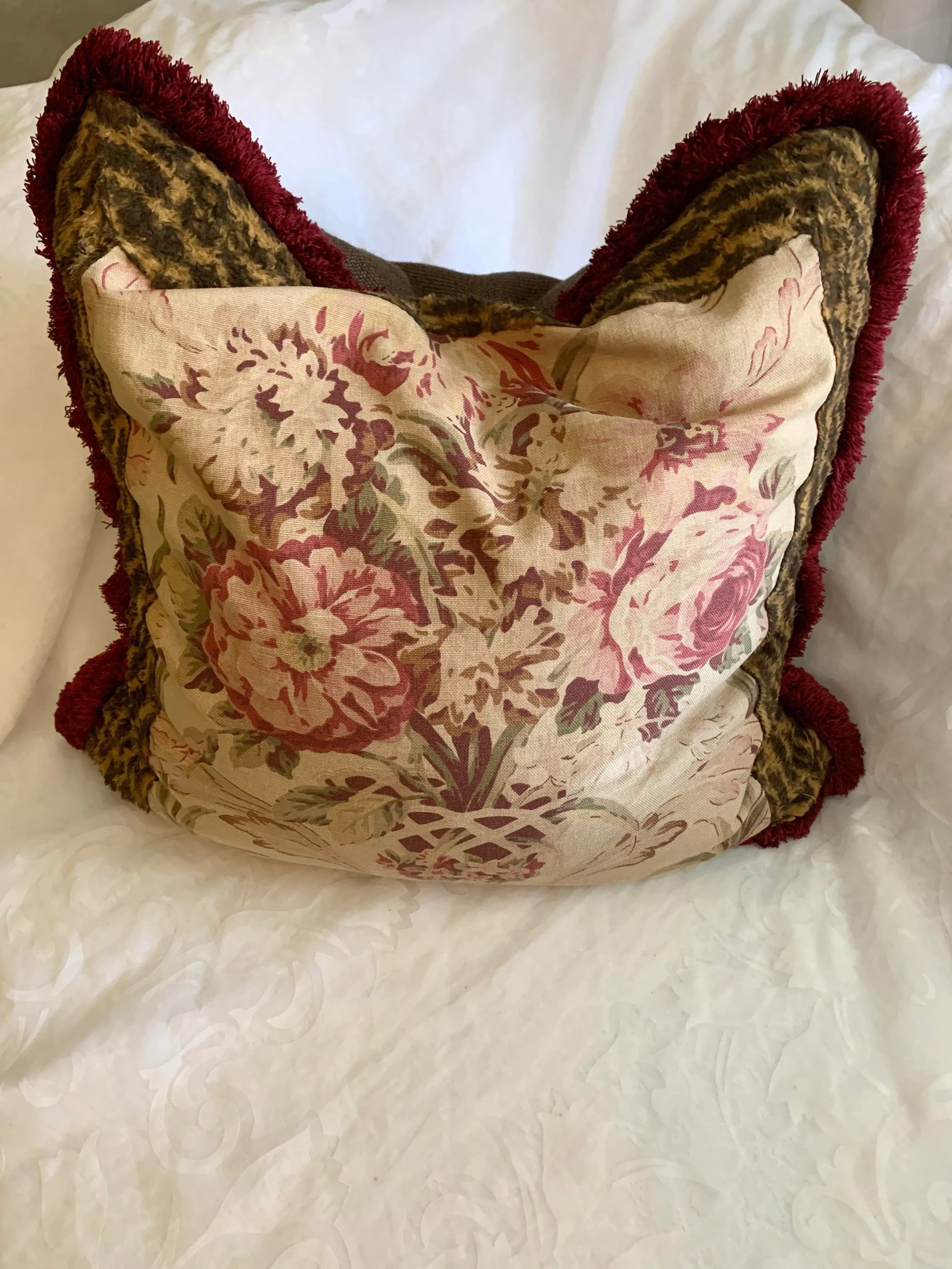 Vintage Ralph Lauren Guinevere Aragon Medieval Floral & Animal Print Decorative Pillow - 4