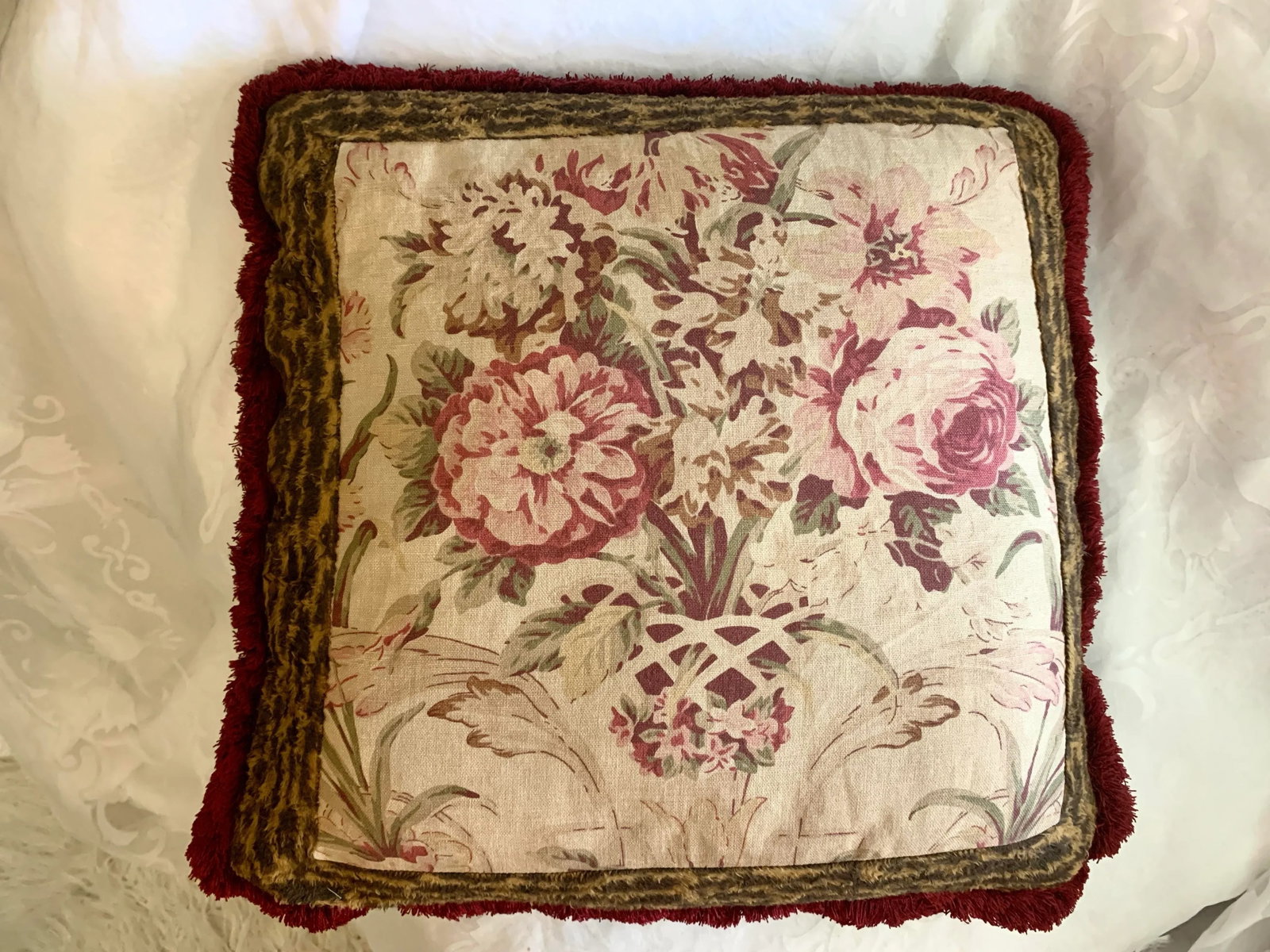 Vintage Ralph Lauren Guinevere Aragon Medieval Floral & Animal Print Decorative Pillow - 5