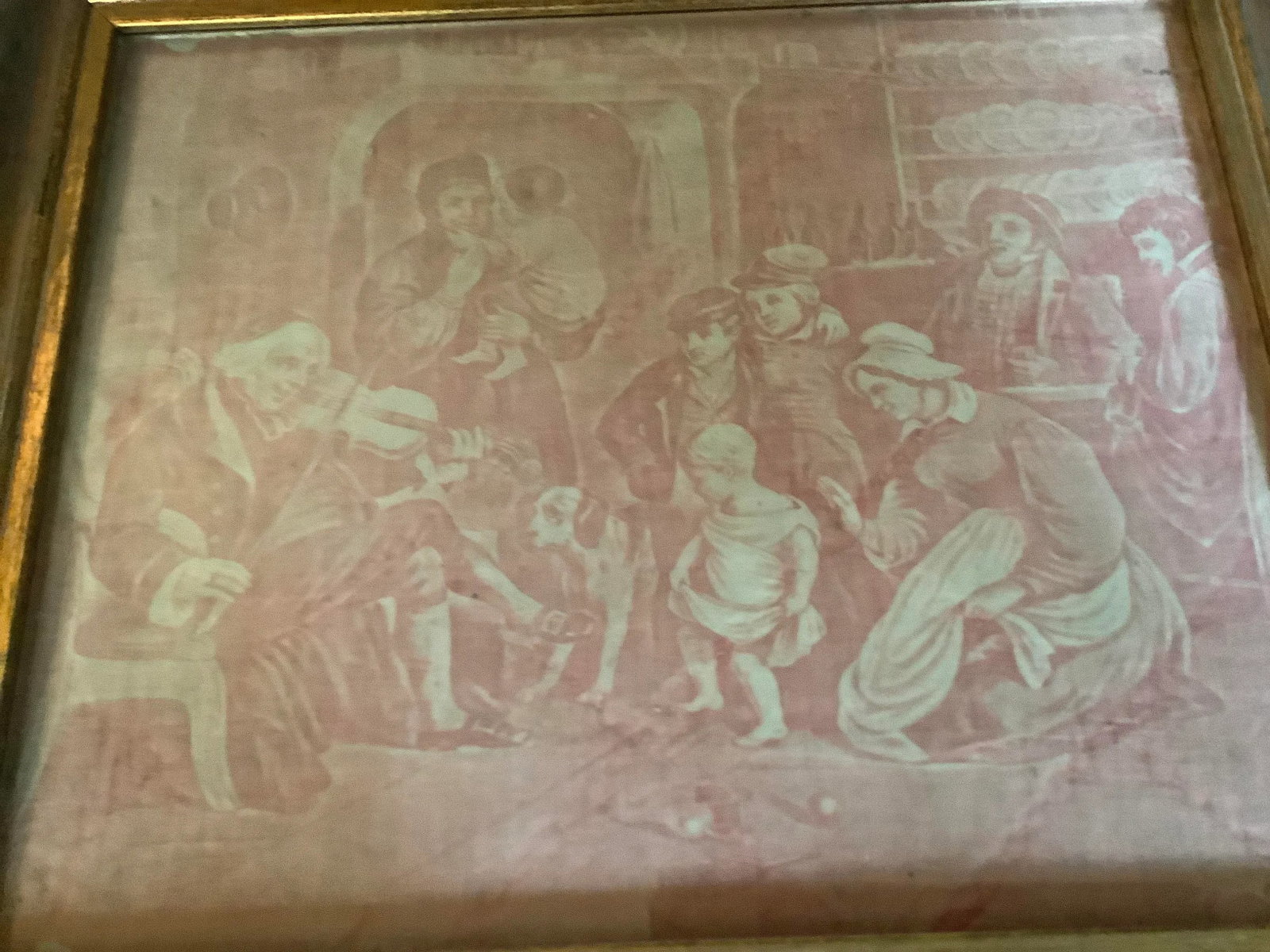 Framed Antique Toile De Jouy - 2