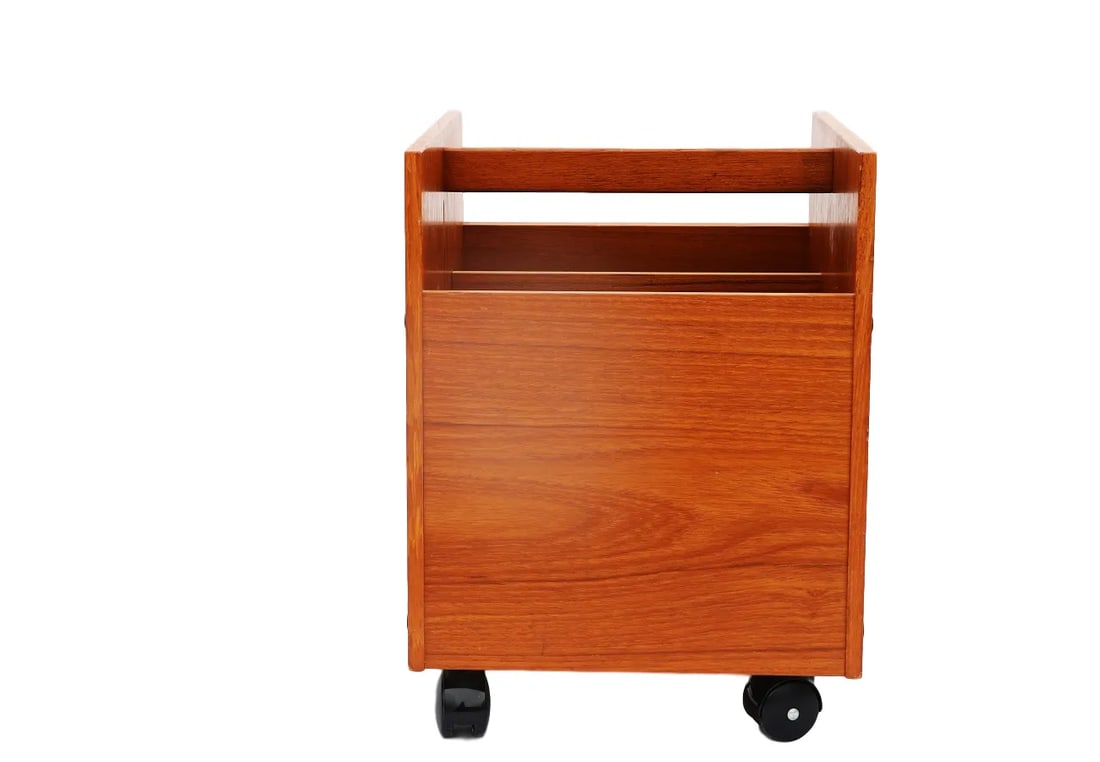 Bruksbo Norway Teak Rolling Magazine Rack - 7