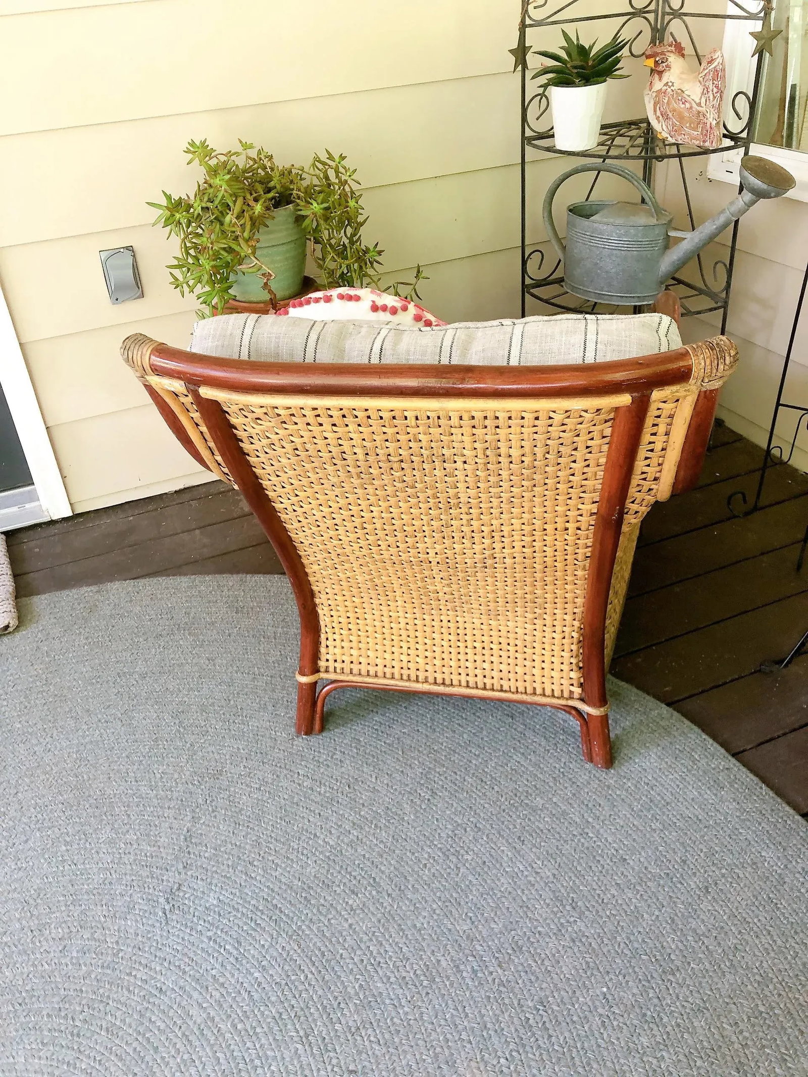 1990s Palecek Ralph Lauren Style Rattan Patio Armchair - 4