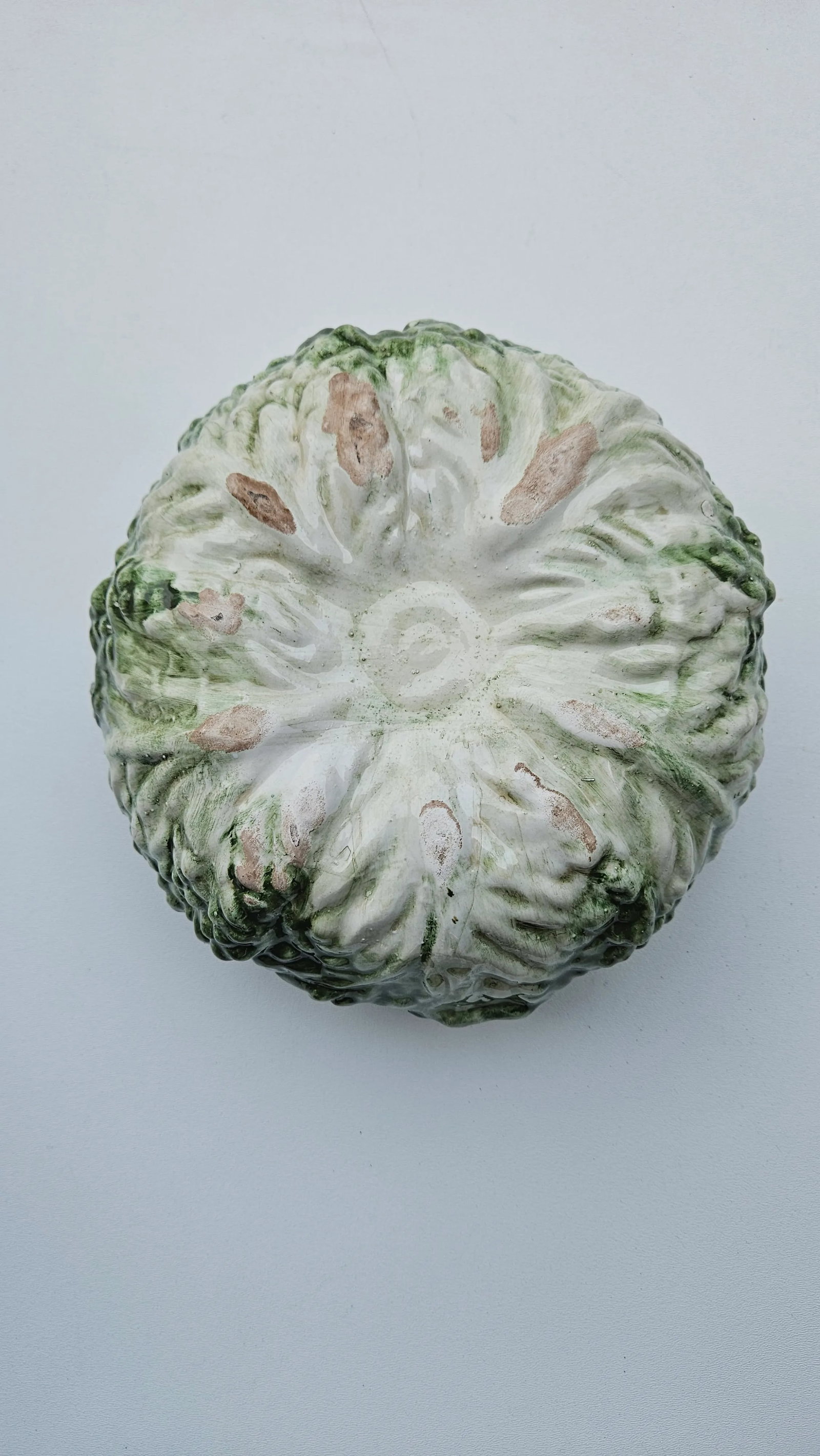 Large Vintage Majolica Cabbage Lidded Soup Tureen and Dish - 4