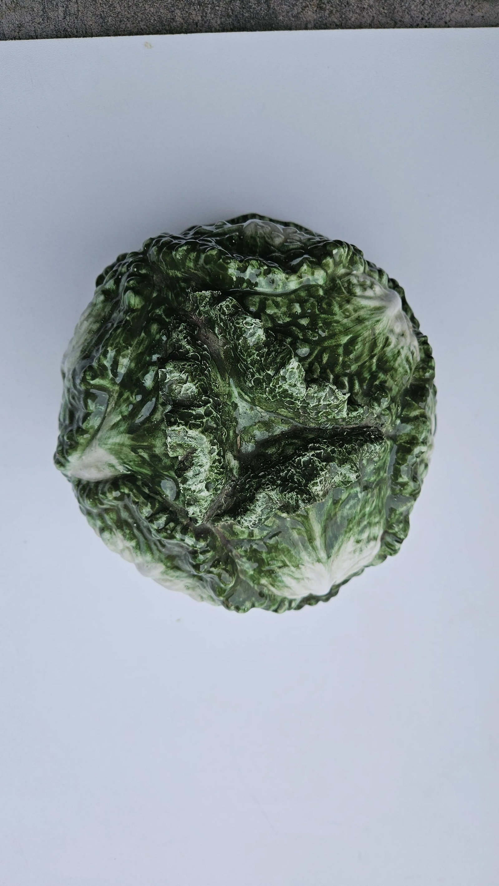 Large Vintage Majolica Cabbage Lidded Soup Tureen and Dish - 7