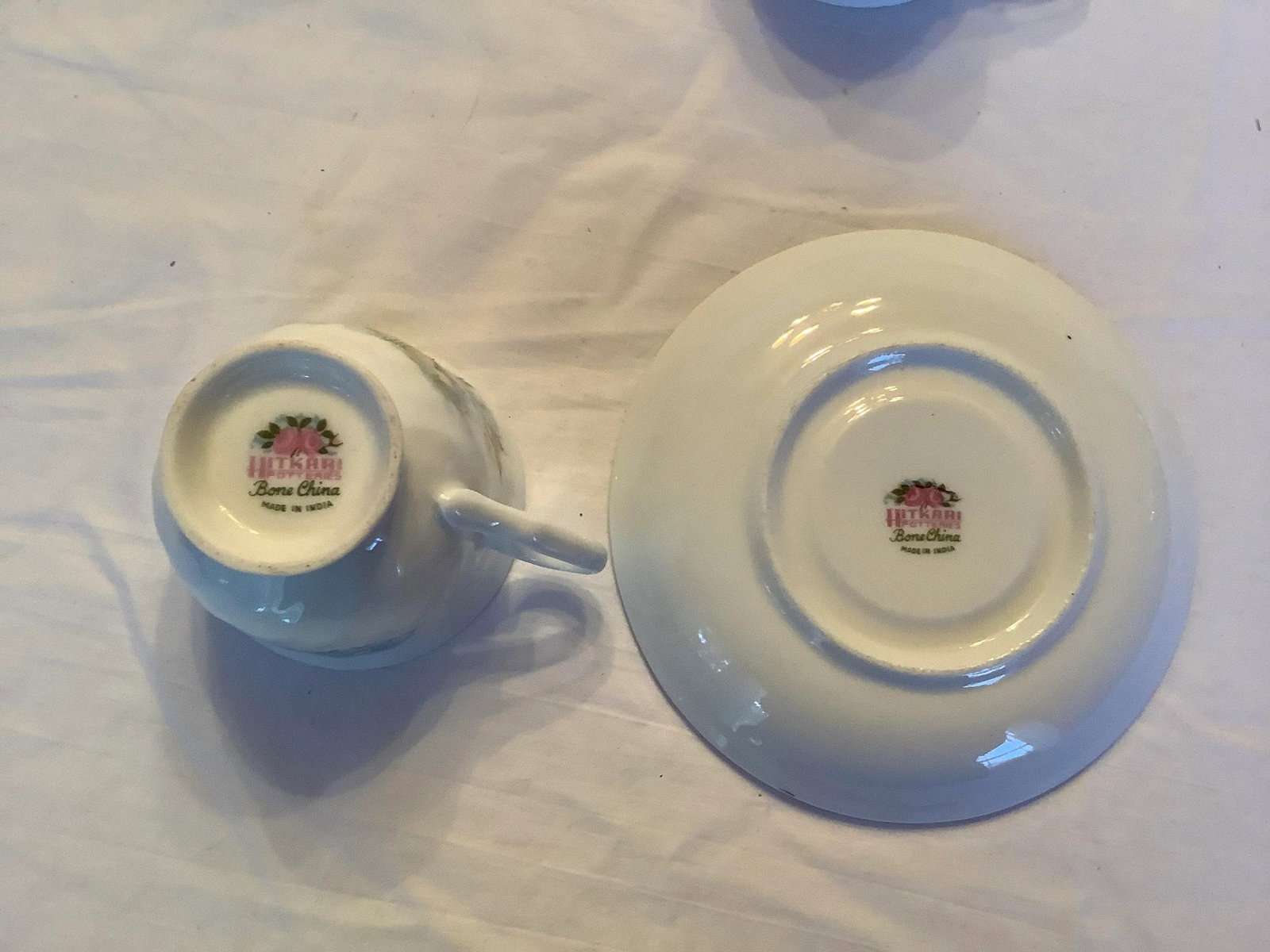 Vintage Hitkari China Blue and White Tea Cups & Saucers - Set of 14 - 10