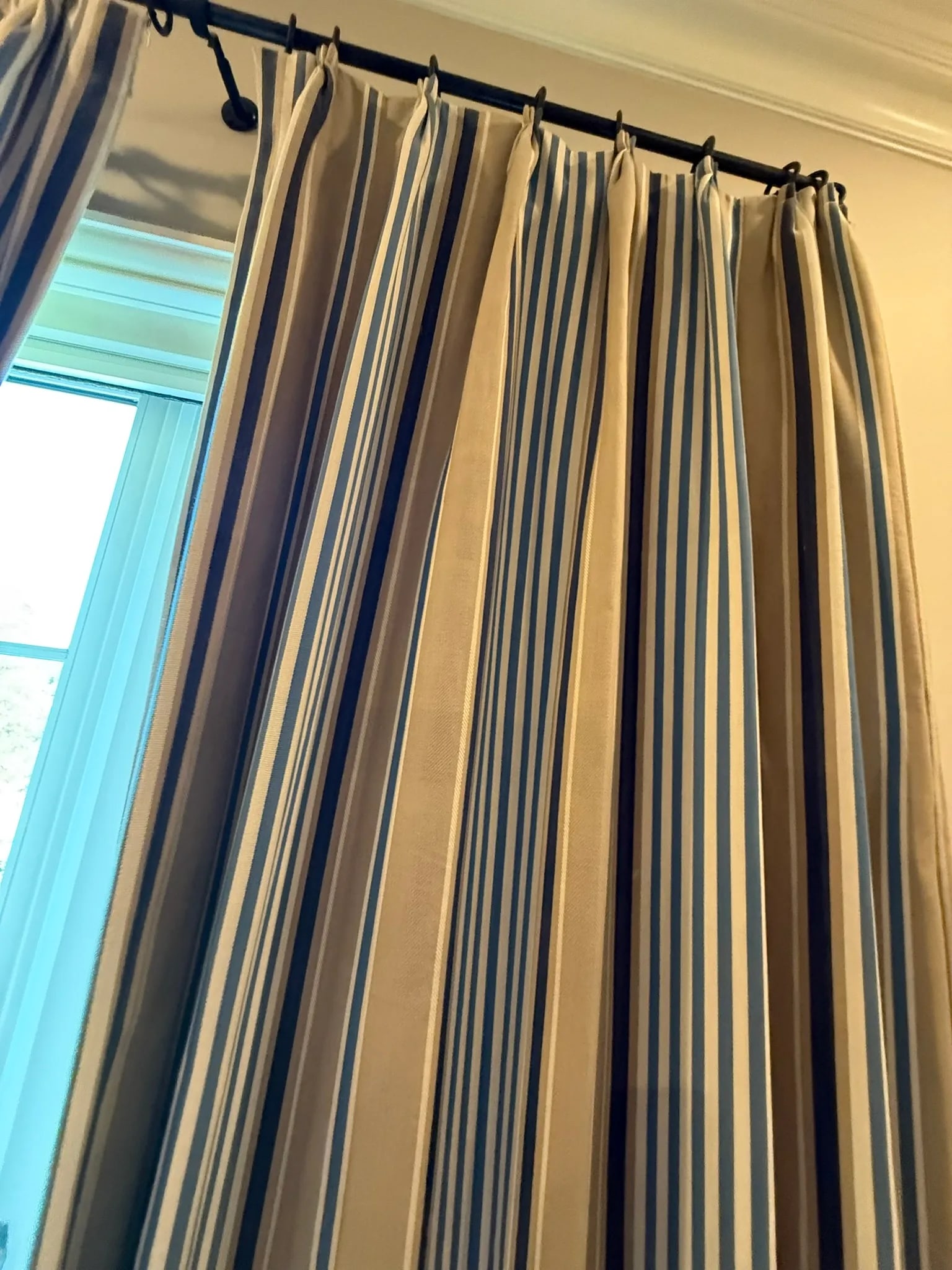 Schumacher Minzer Cotton Stripe Curtain Panels - Set of 2 - 2