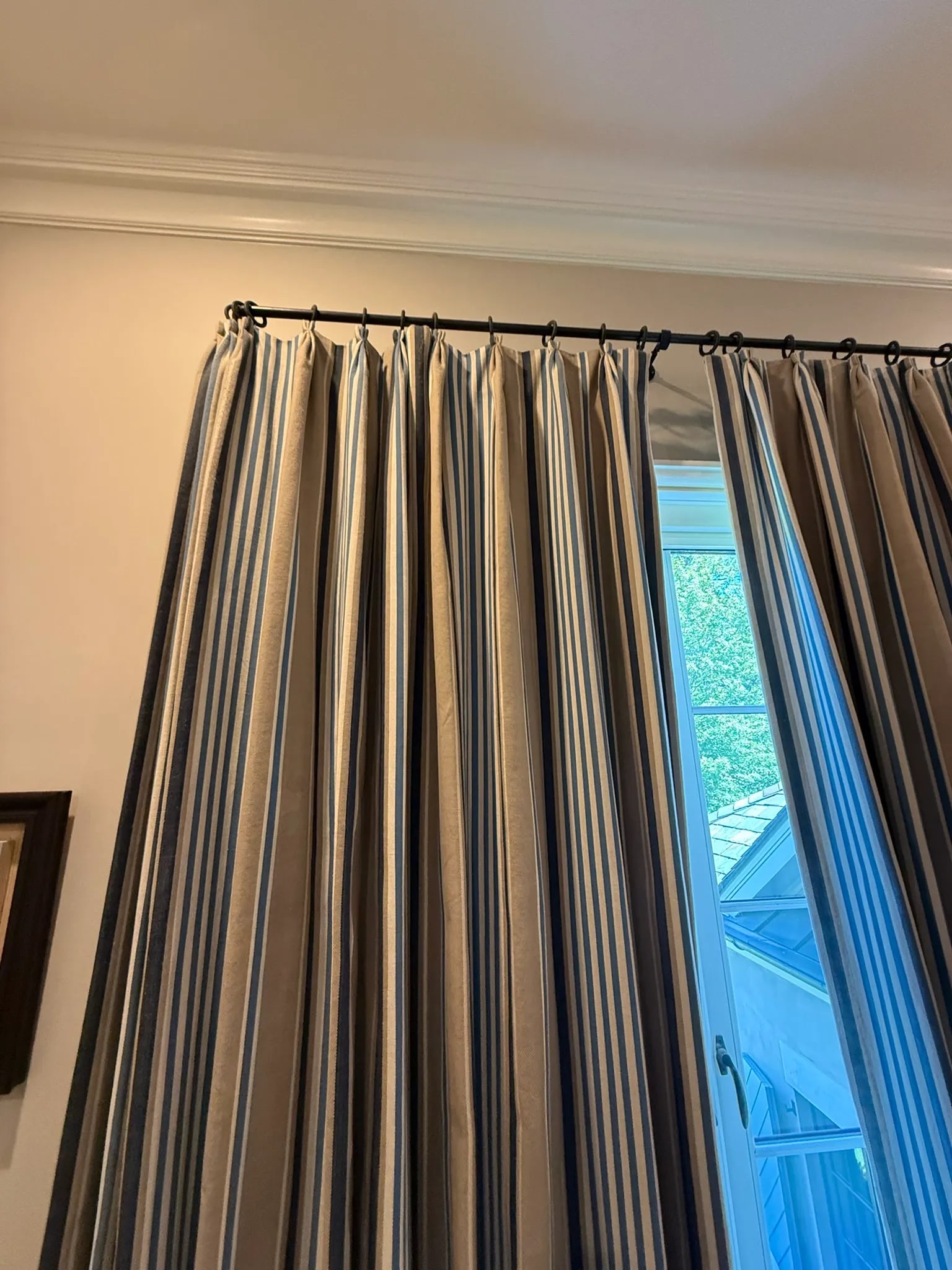 Schumacher Minzer Cotton Stripe Curtain Panels - Set of 2 - 6