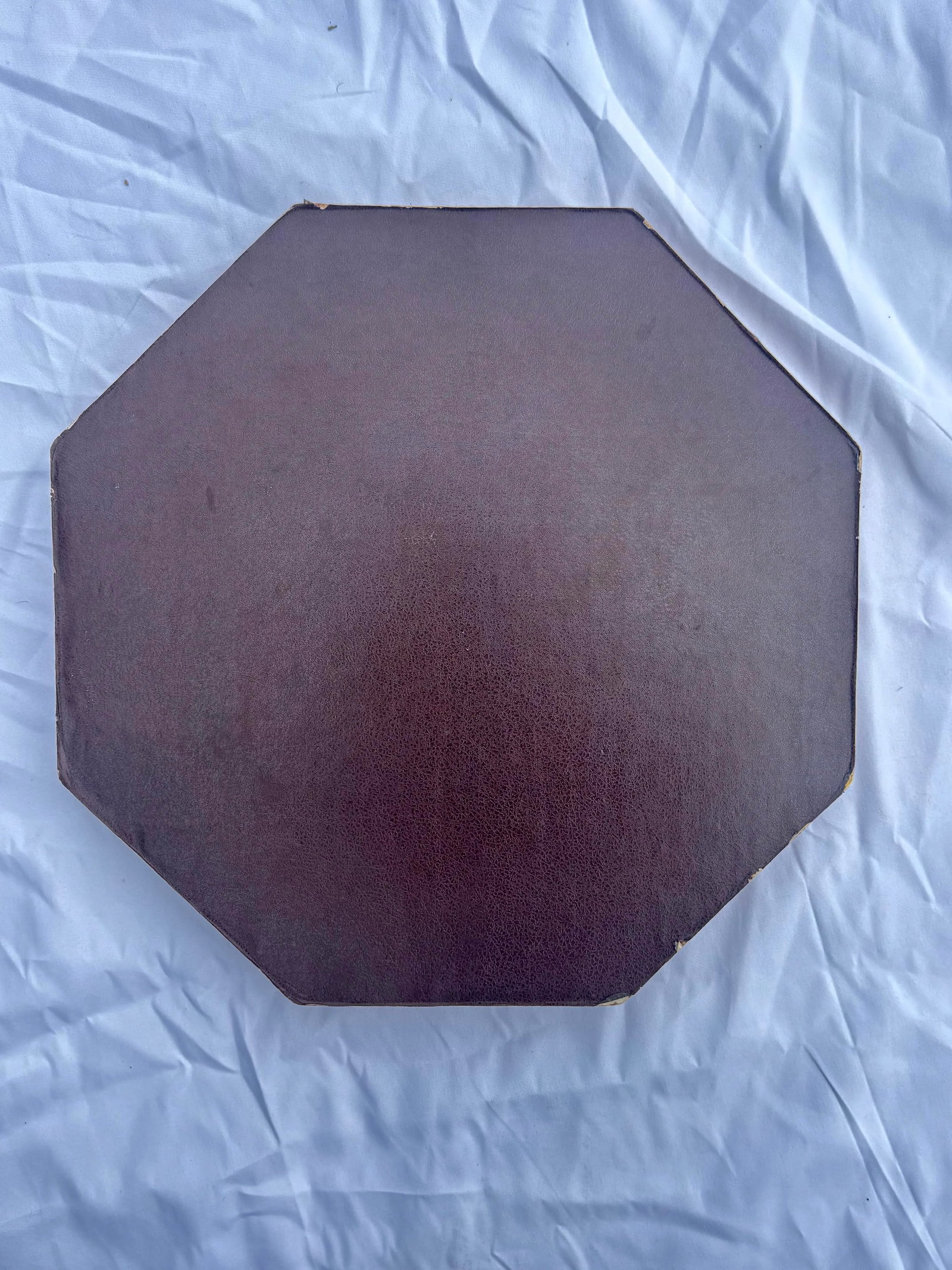 Persian Khatam Wood Inlay Octagonal Checkerboard Decorative Tray - Handcrafted Micro Mosaic Marquetr - 10