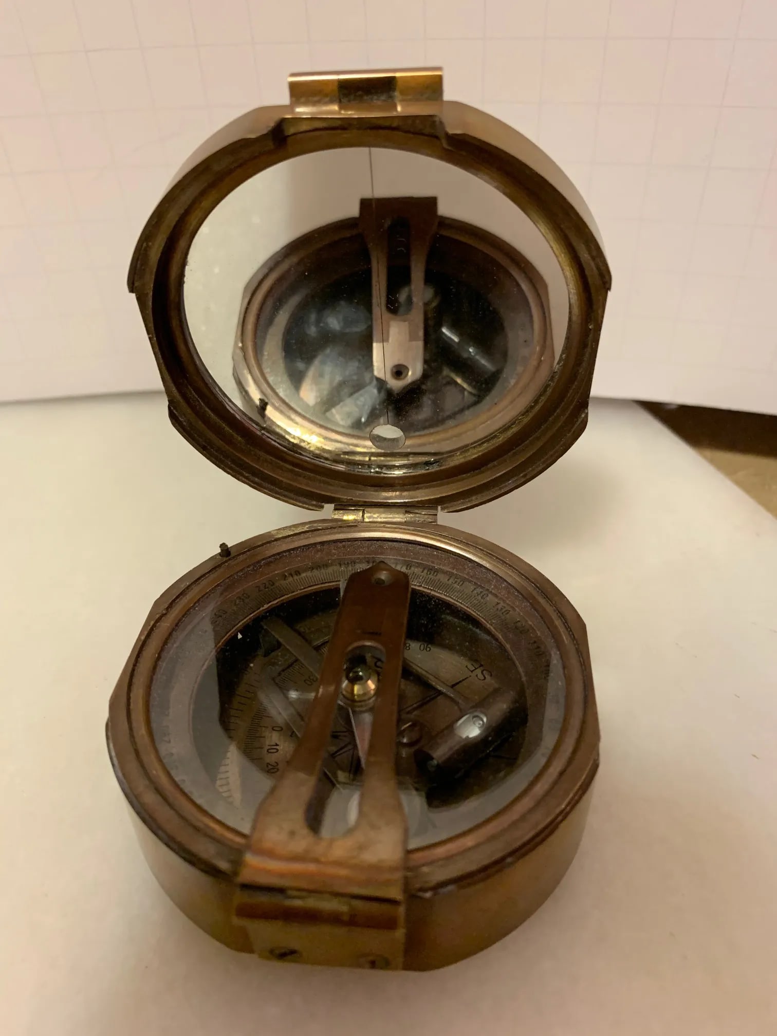 1940s Original Solid Brass Compass - 10